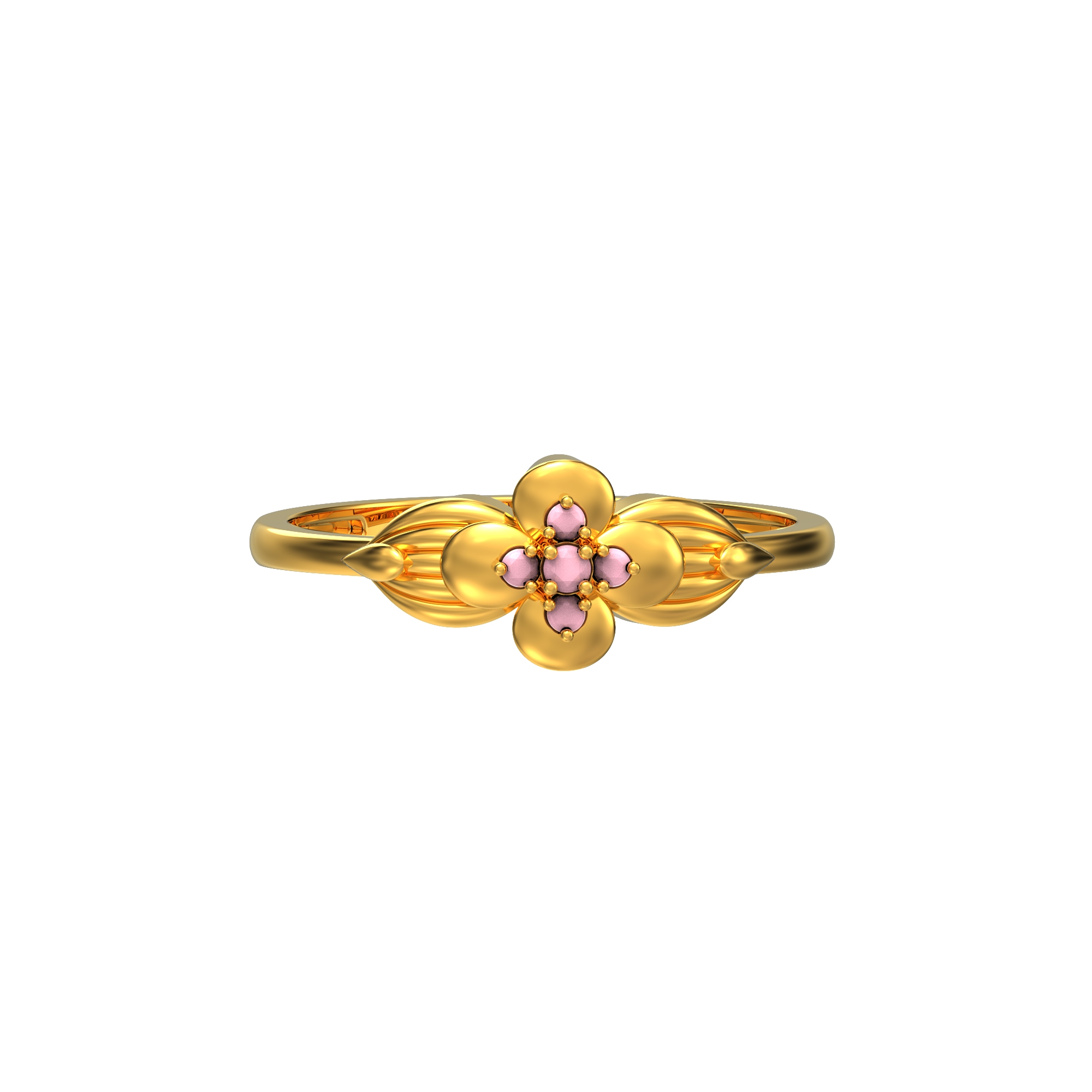 Natural Floral Gold Stone Ring