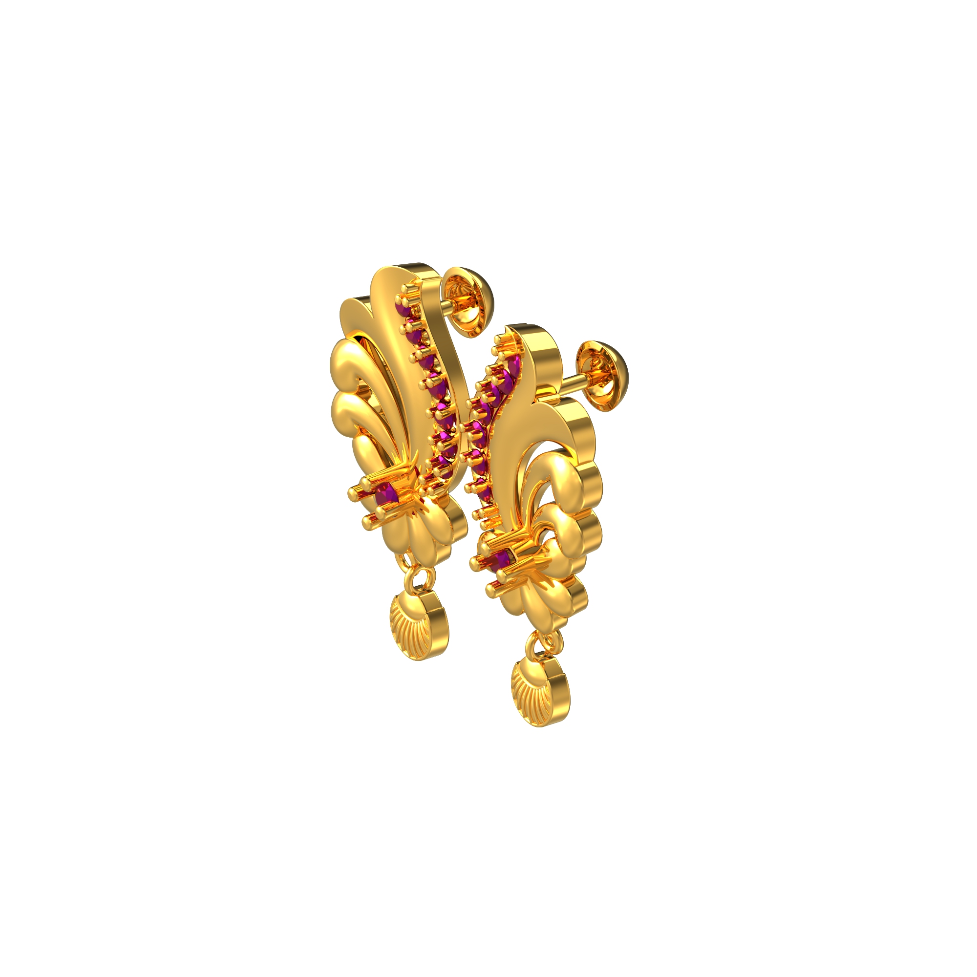 Pretty Floral Design Gold Earrings Online