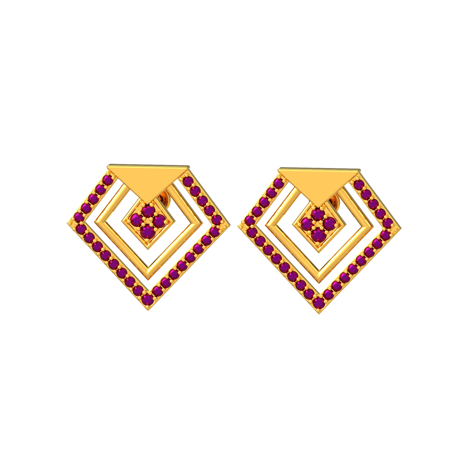 Stone Studded Gold Earrings Online