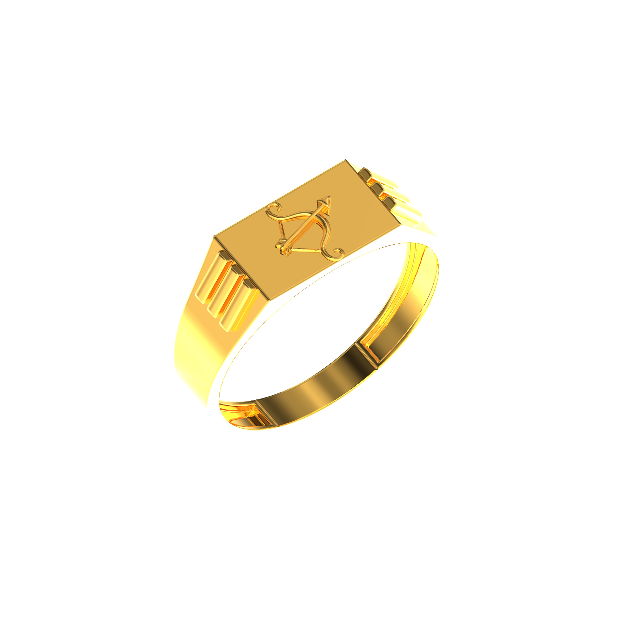 Gents Gold Ring with Arrow Design