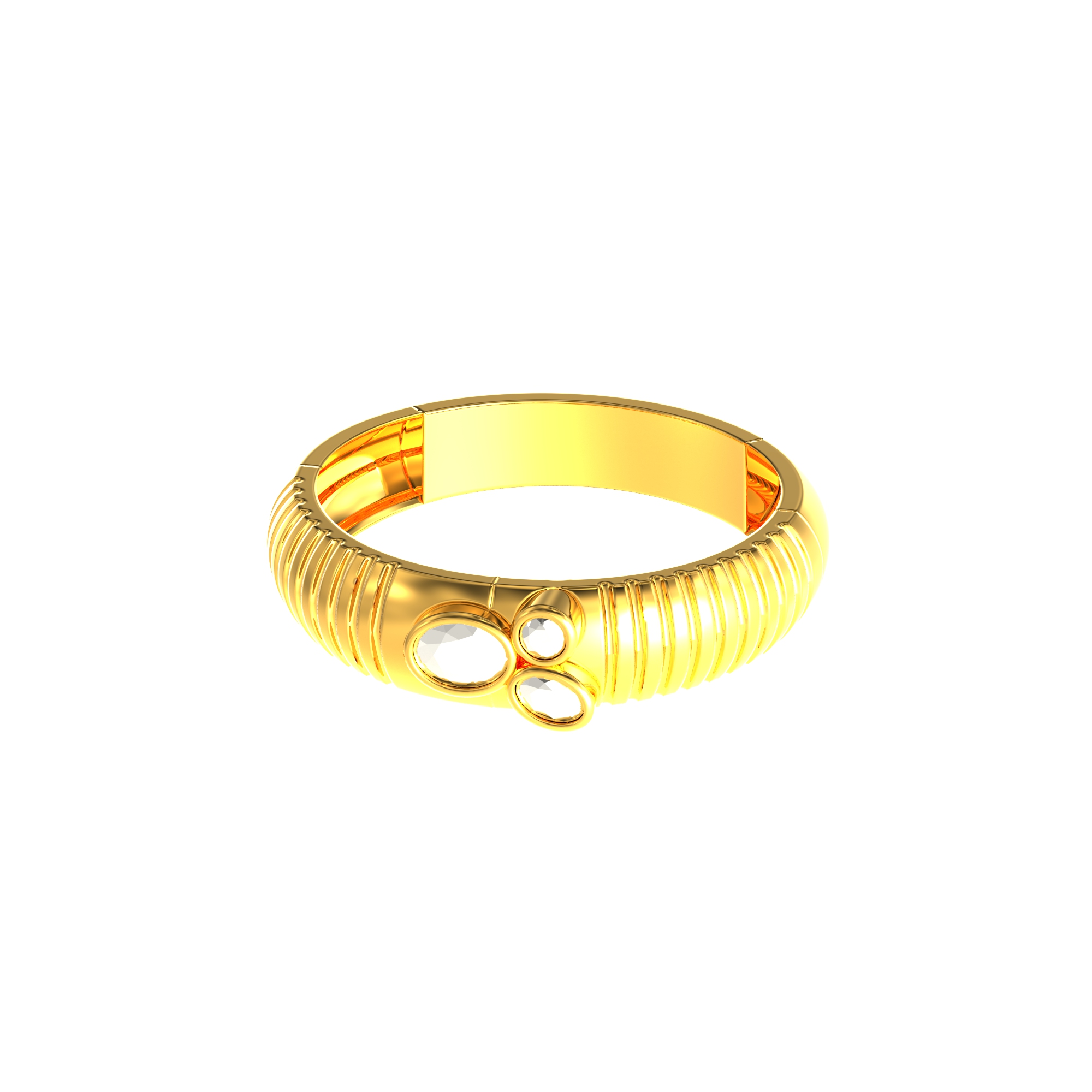 Gents Gold Ring with Geometric design