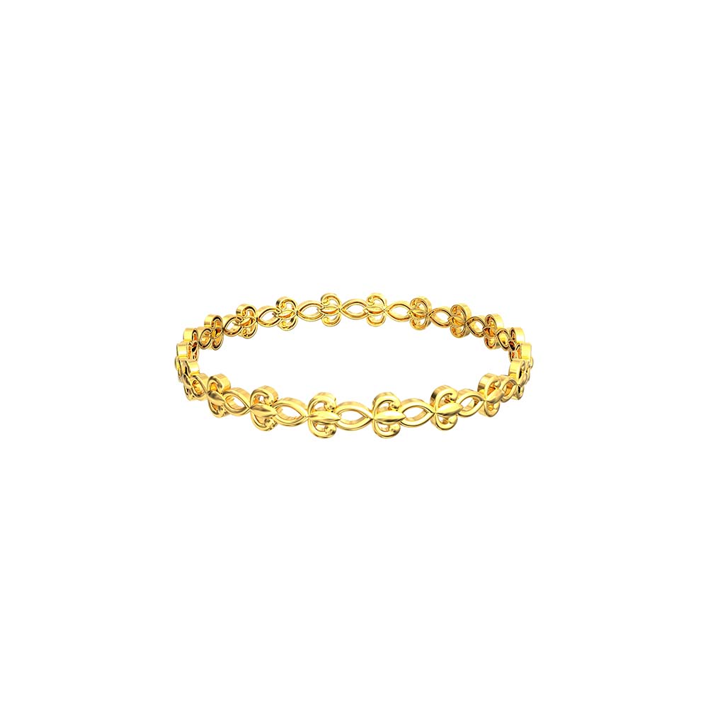 Gold Bangles With Curveline Design
