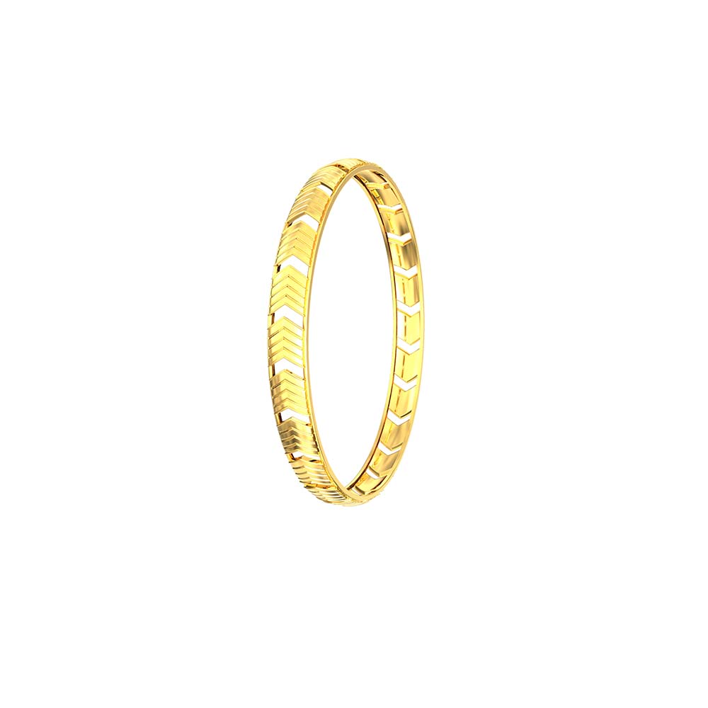 Gold Bangles With Strip Design