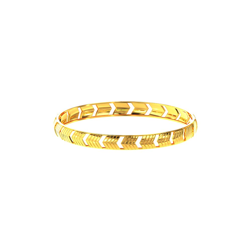 Gold Bangles With Strip Design