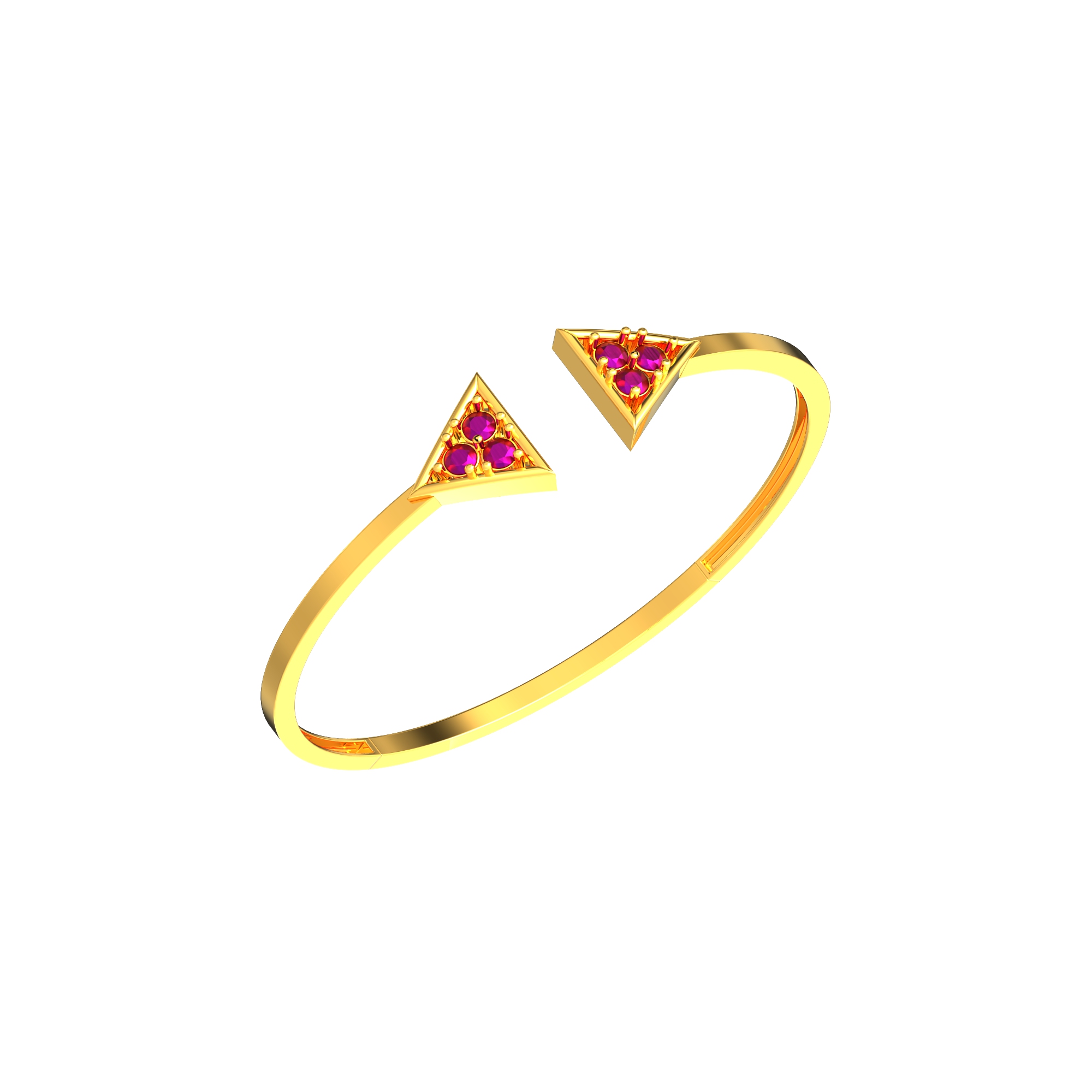 Gold Bracelet With Triangle Ends