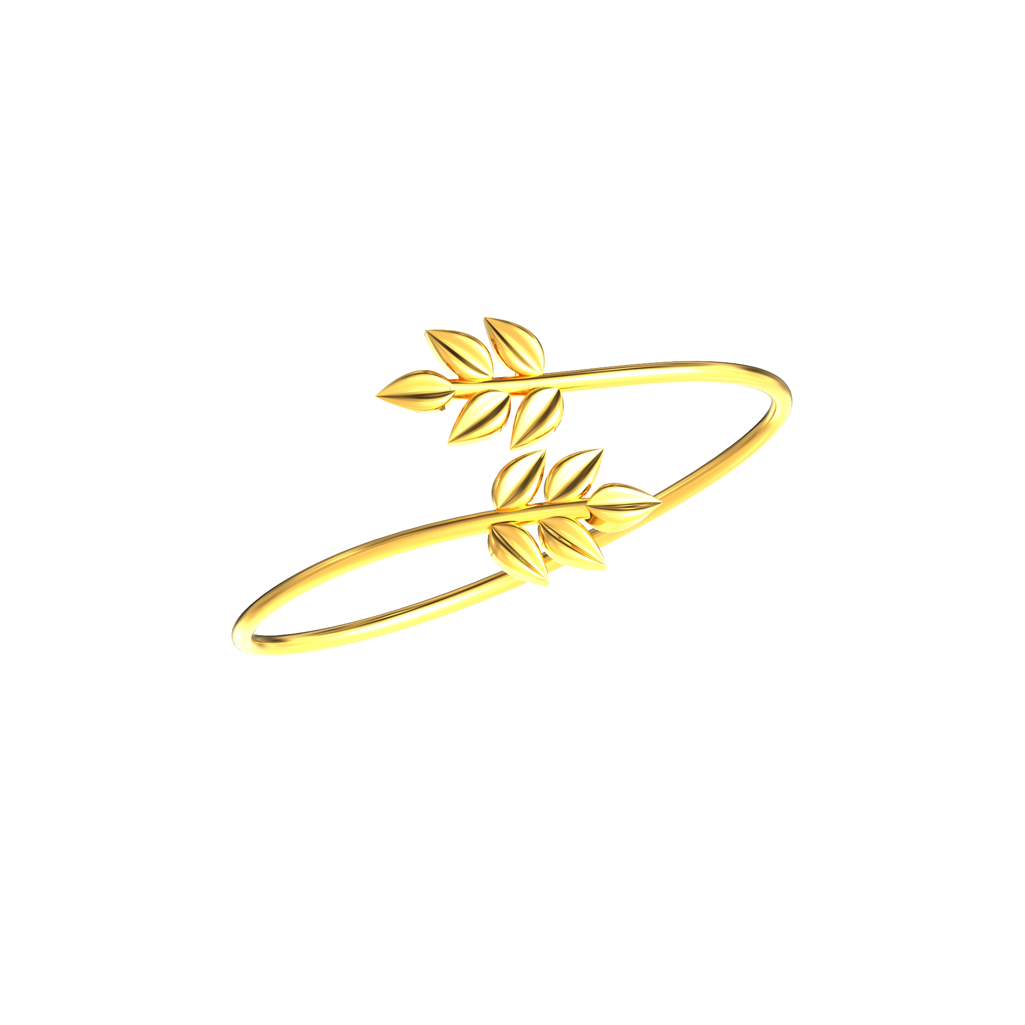 Gold Bracelet with Leaf Design
