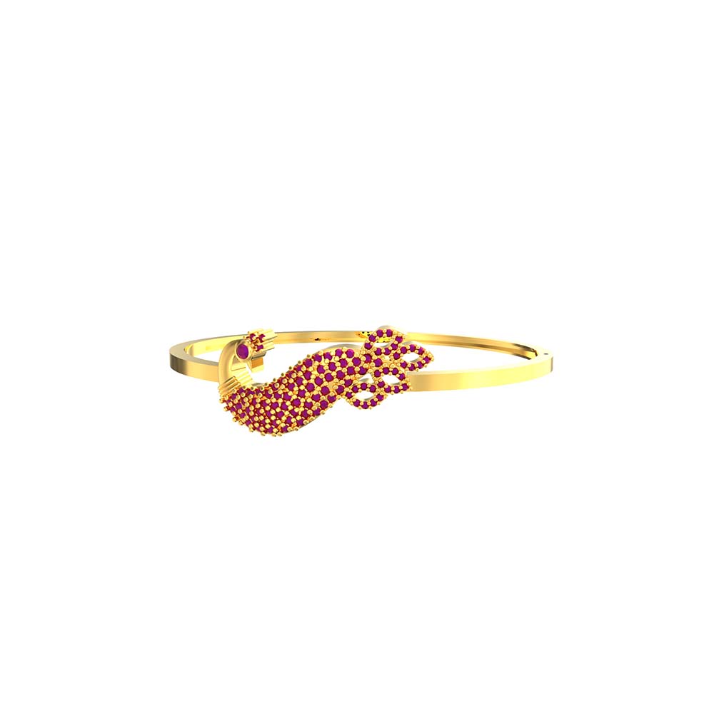 Gold Bracelet with Peacock Design