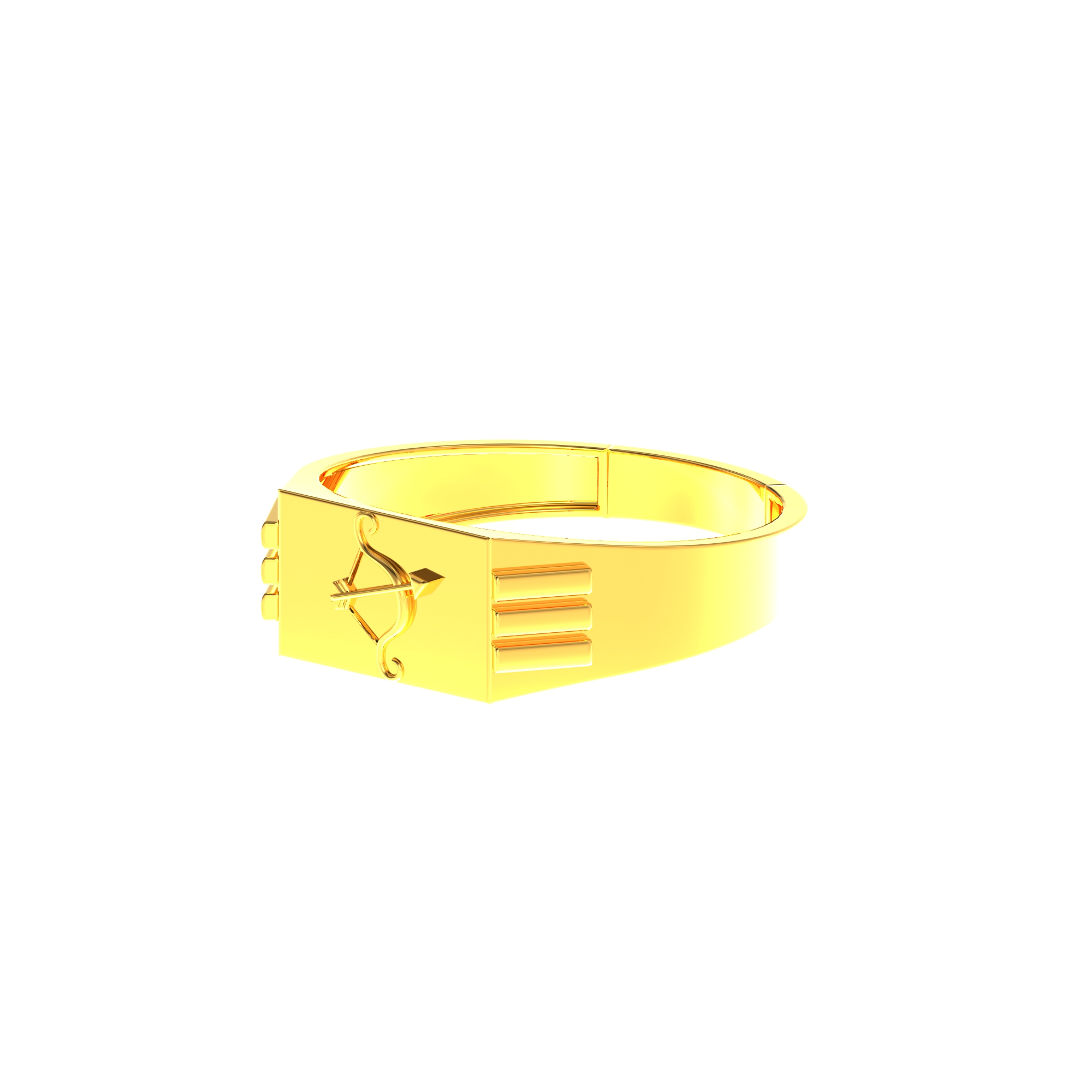 Gents Gold Ring with Arrow Design