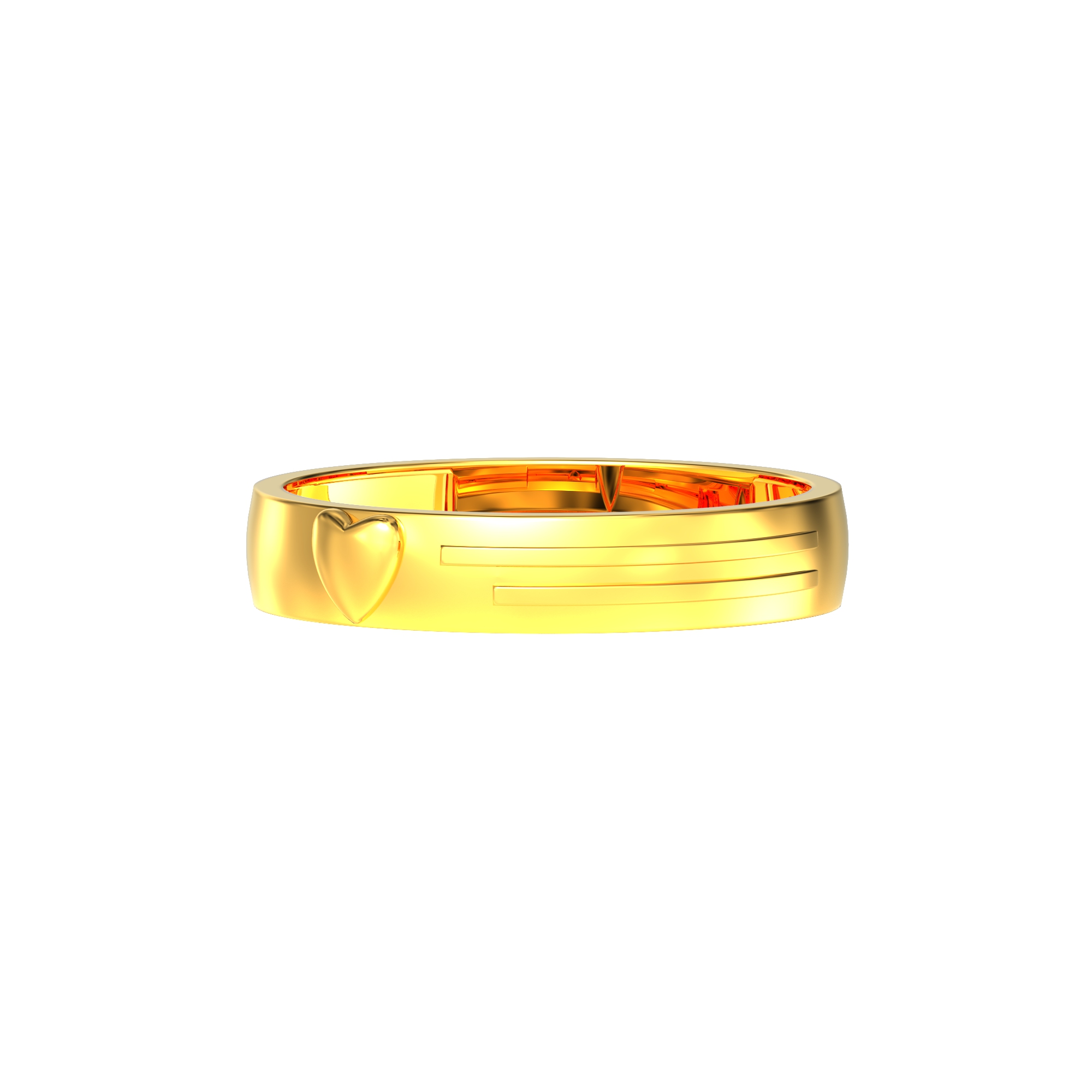 Heart Symbol Gents Gold Ring