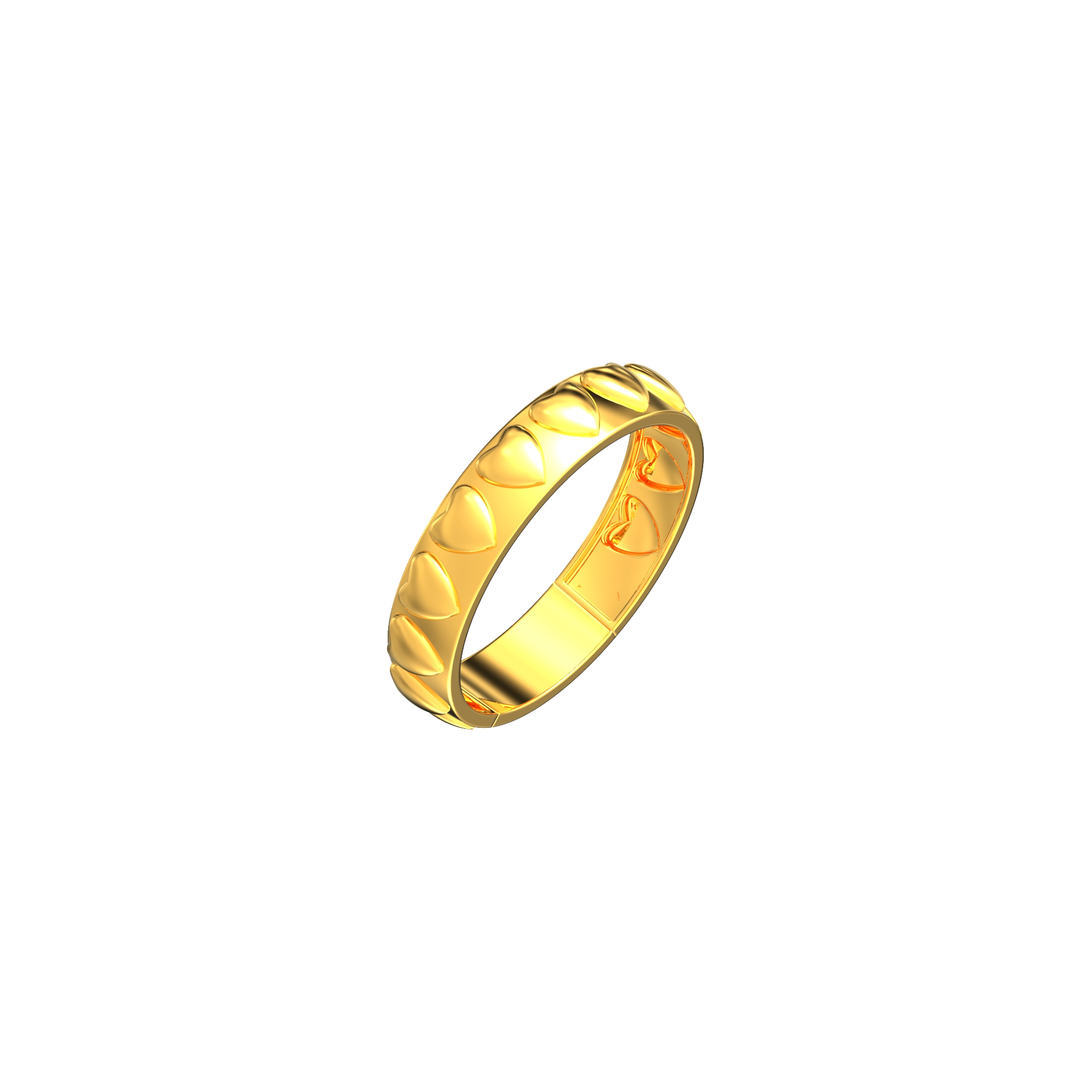 Heart Symbol Gents Gold Ring