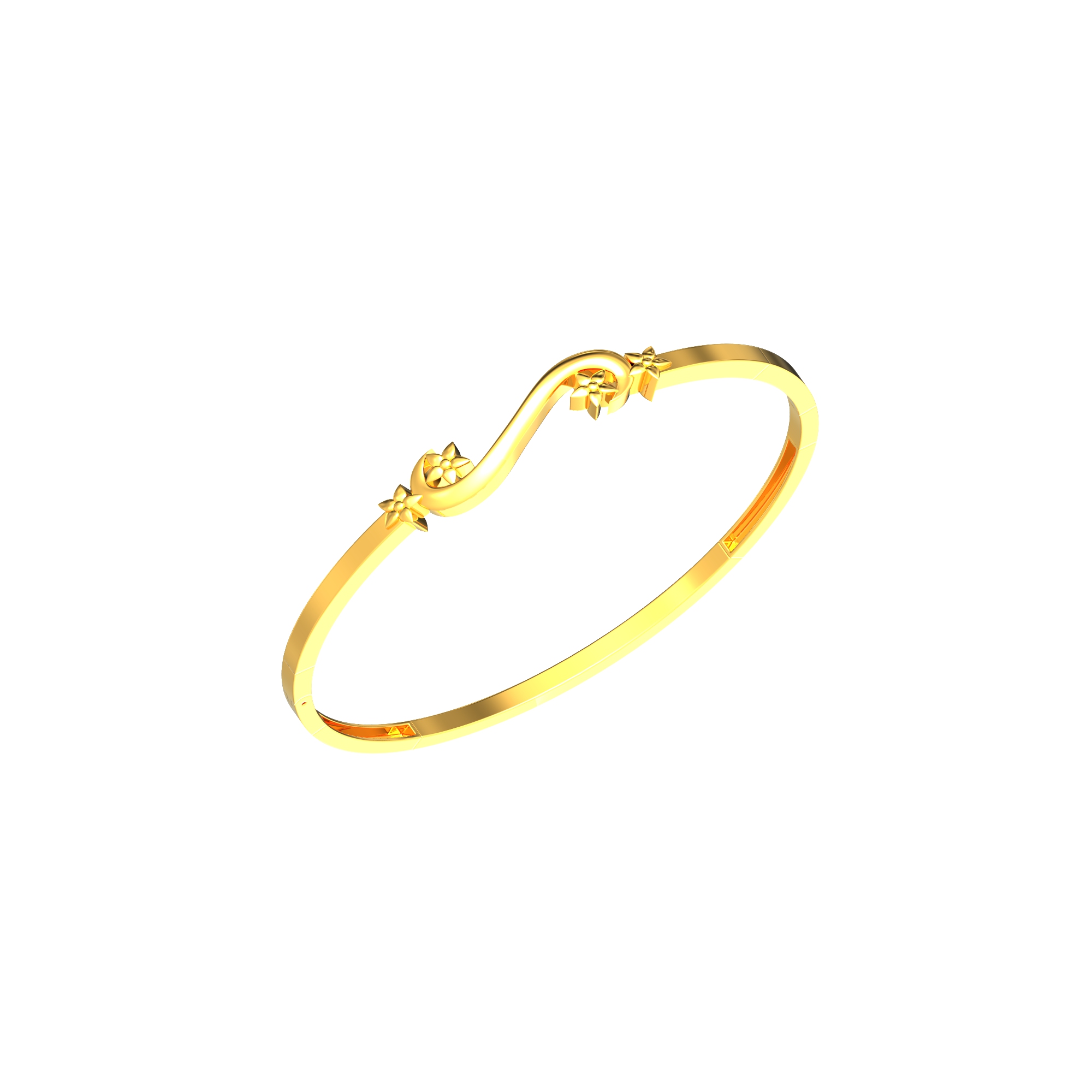 Joint Flower Design Gold Bracelet