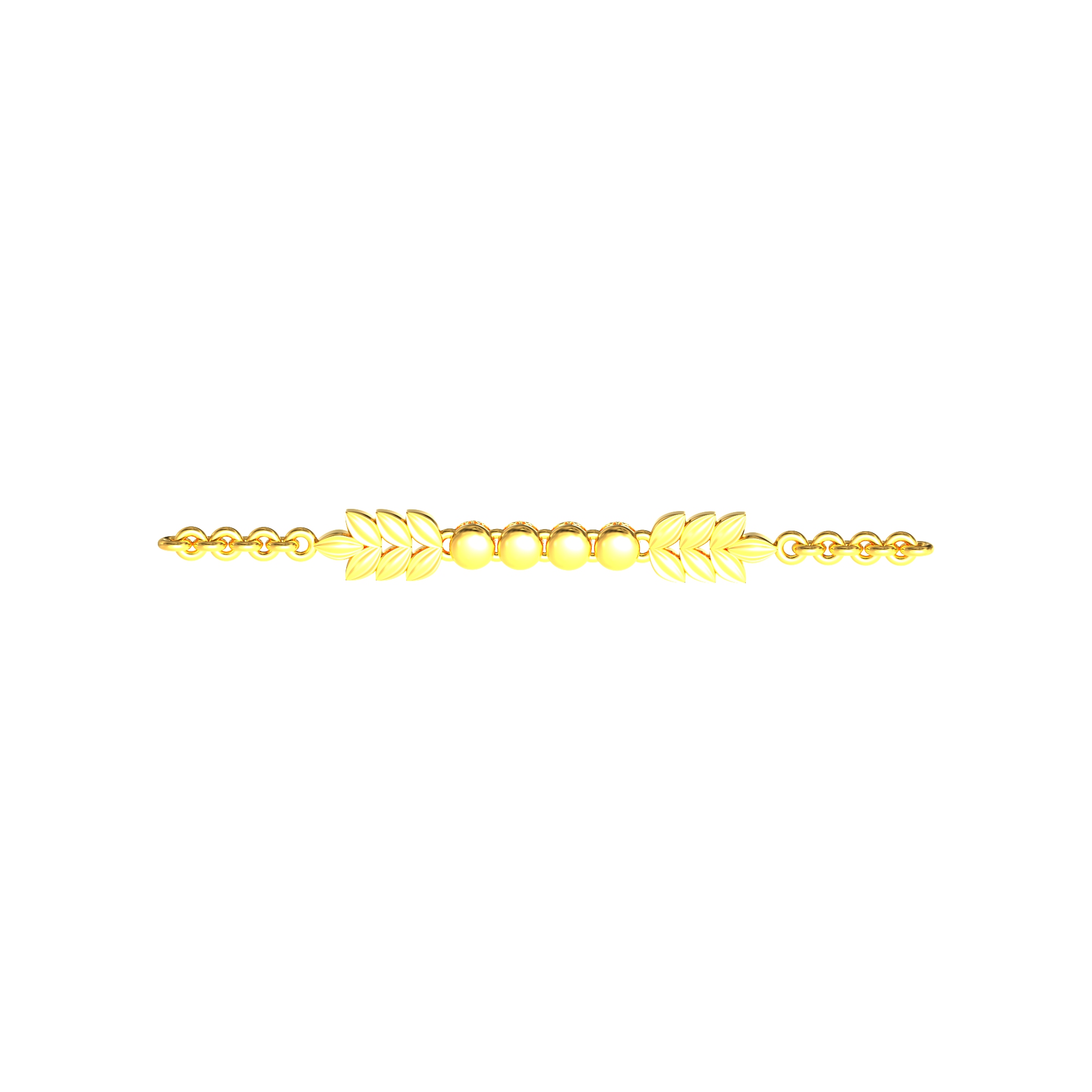Leaf Pattern Gold Bracelet