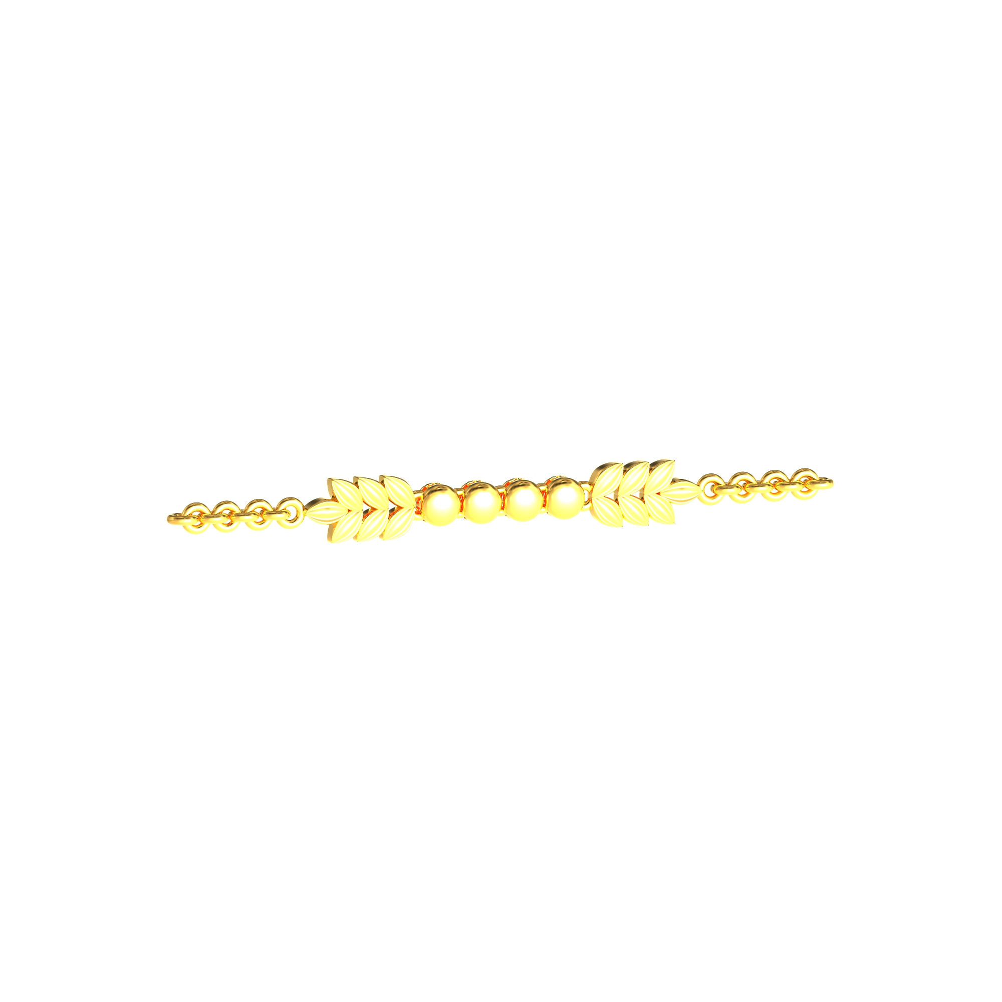 Leaf Pattern Gold Bracelet