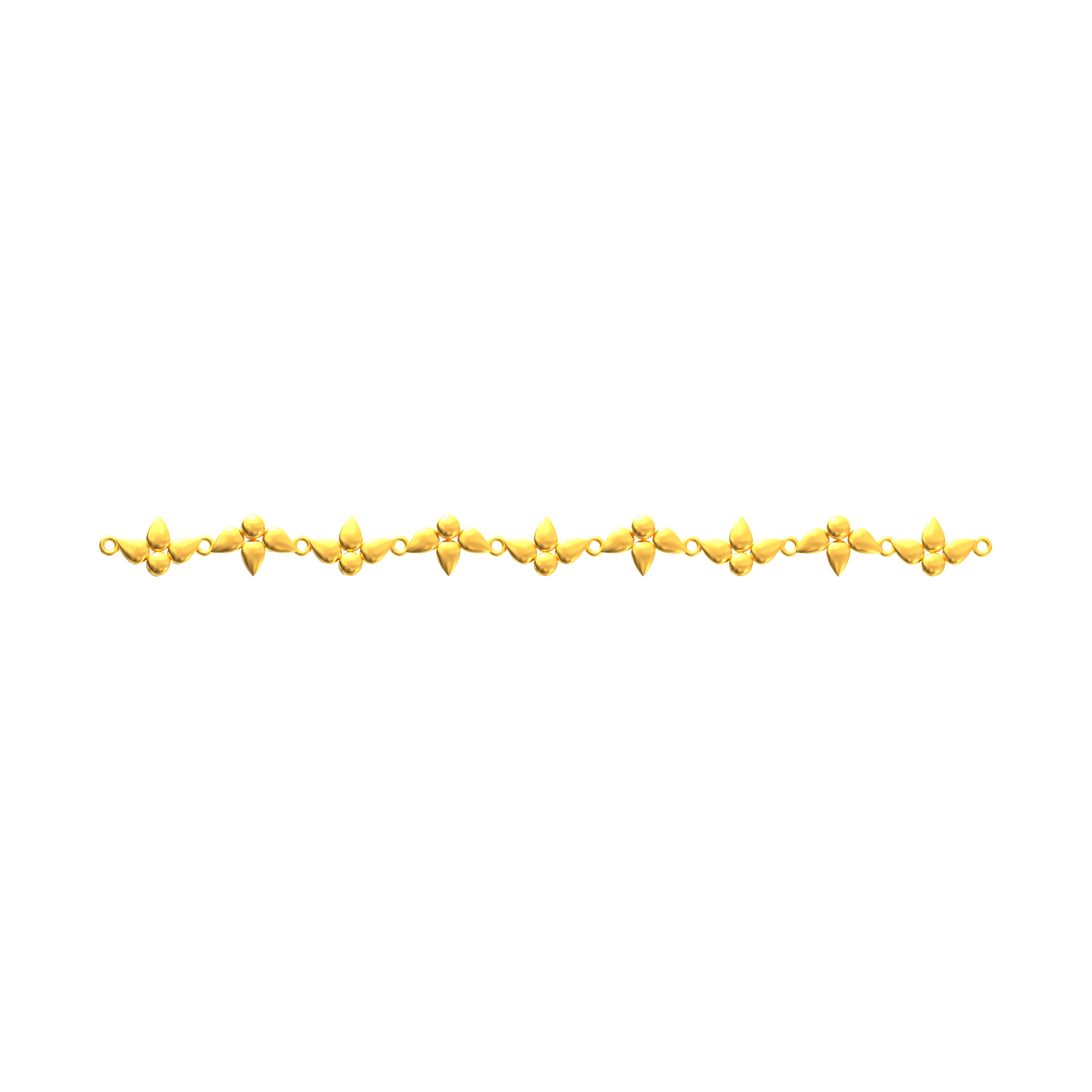 Multiple Leaf Design Gold Bracelet