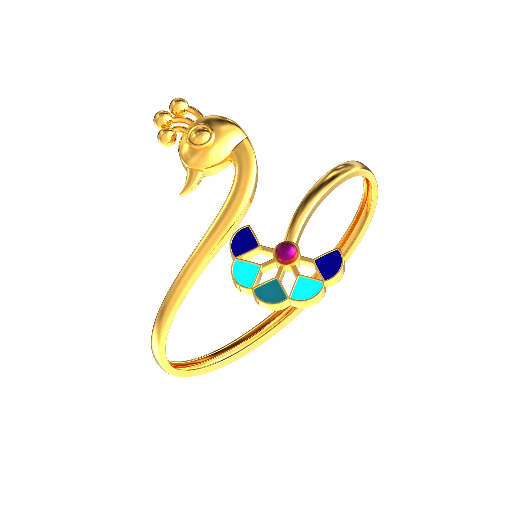 Peacock Design Gold Bracelet for Women