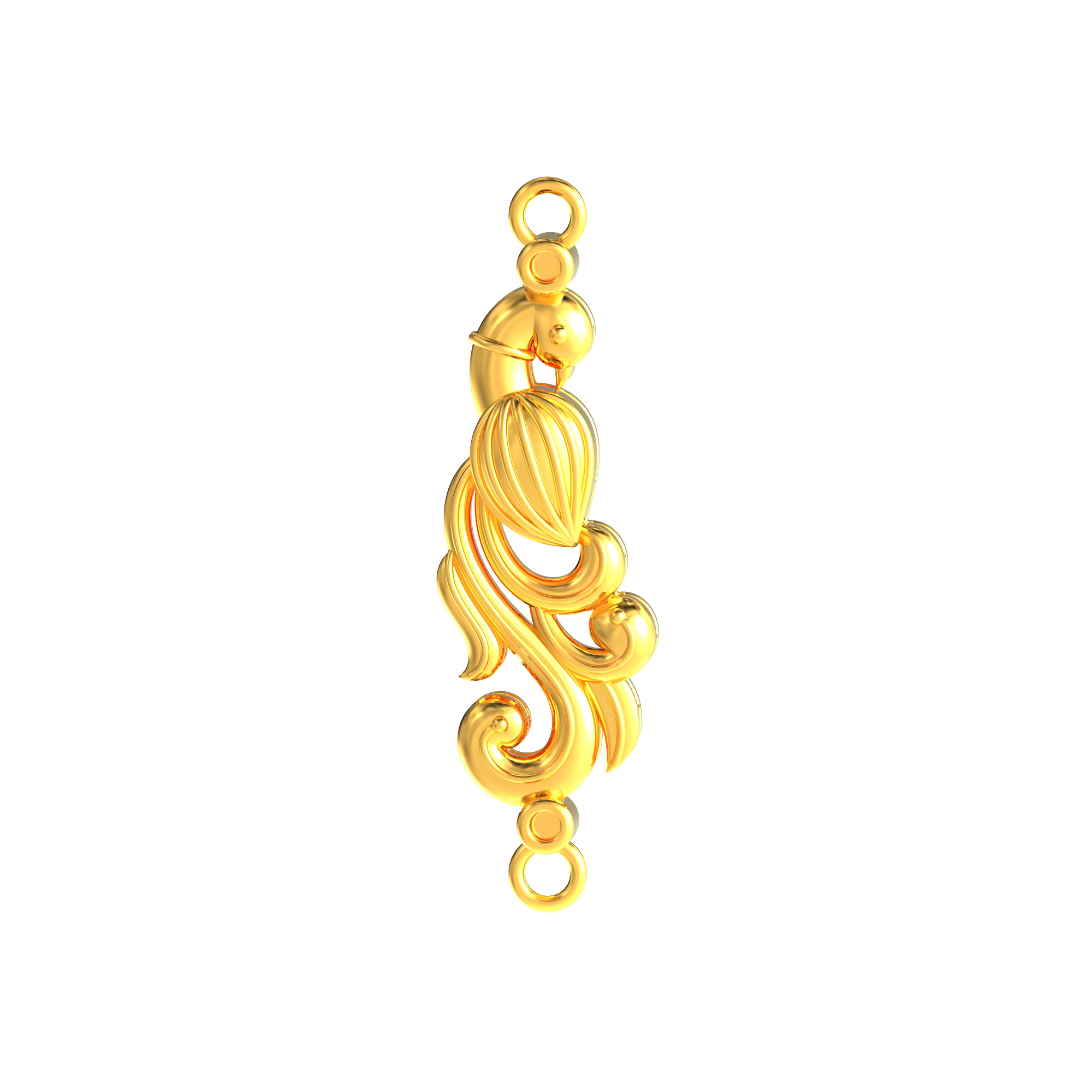 Peacock Design Gold Mugappu for Women