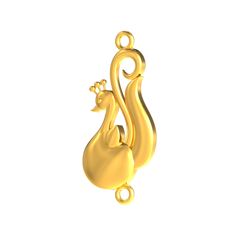 Plain Gold Mugappu with Peacock Design