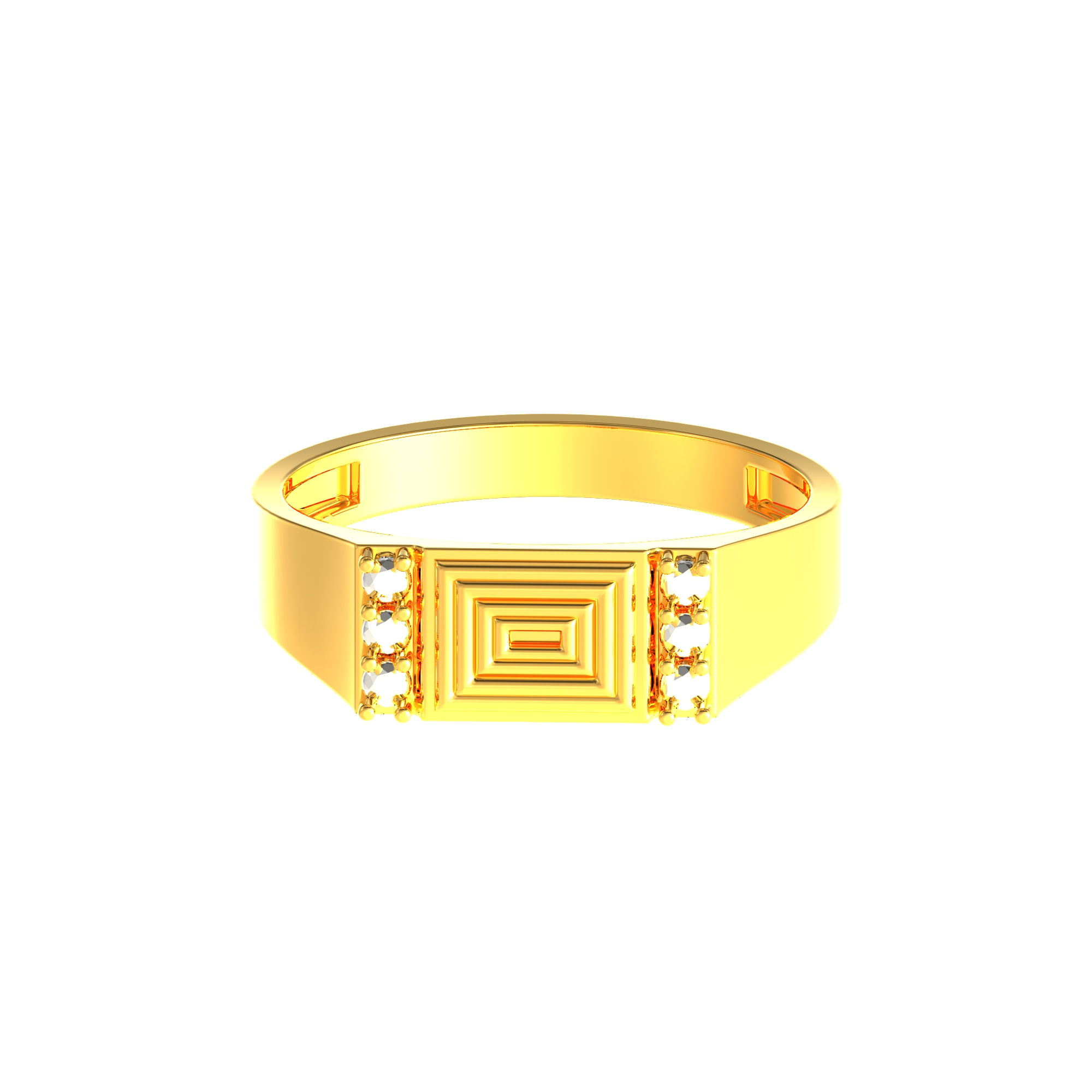Rectangle design Gents Gold Ring