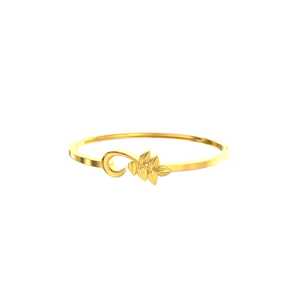 Single Leaf Design Gold Bracelet For Women