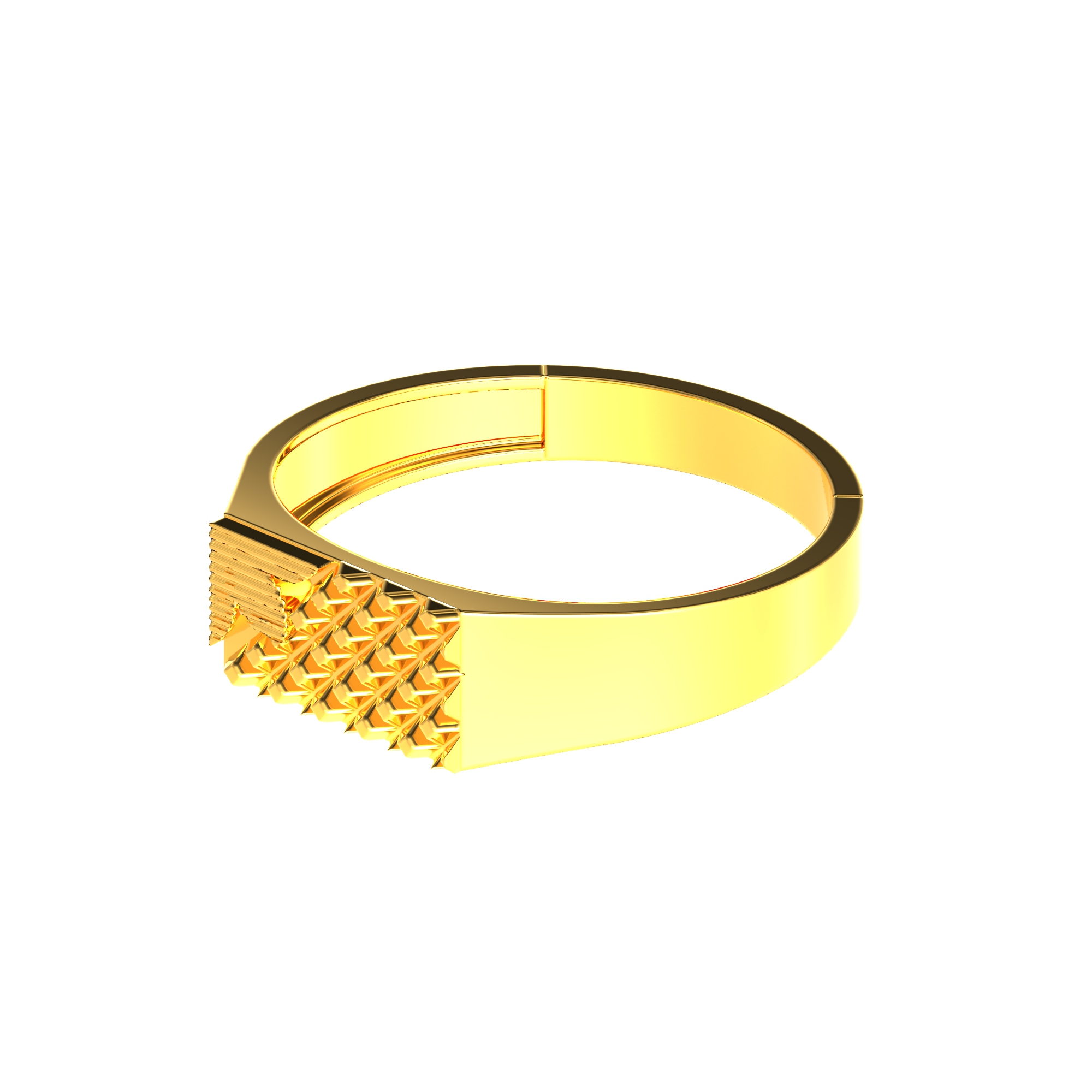 Square Shape Gold Ring for Gents