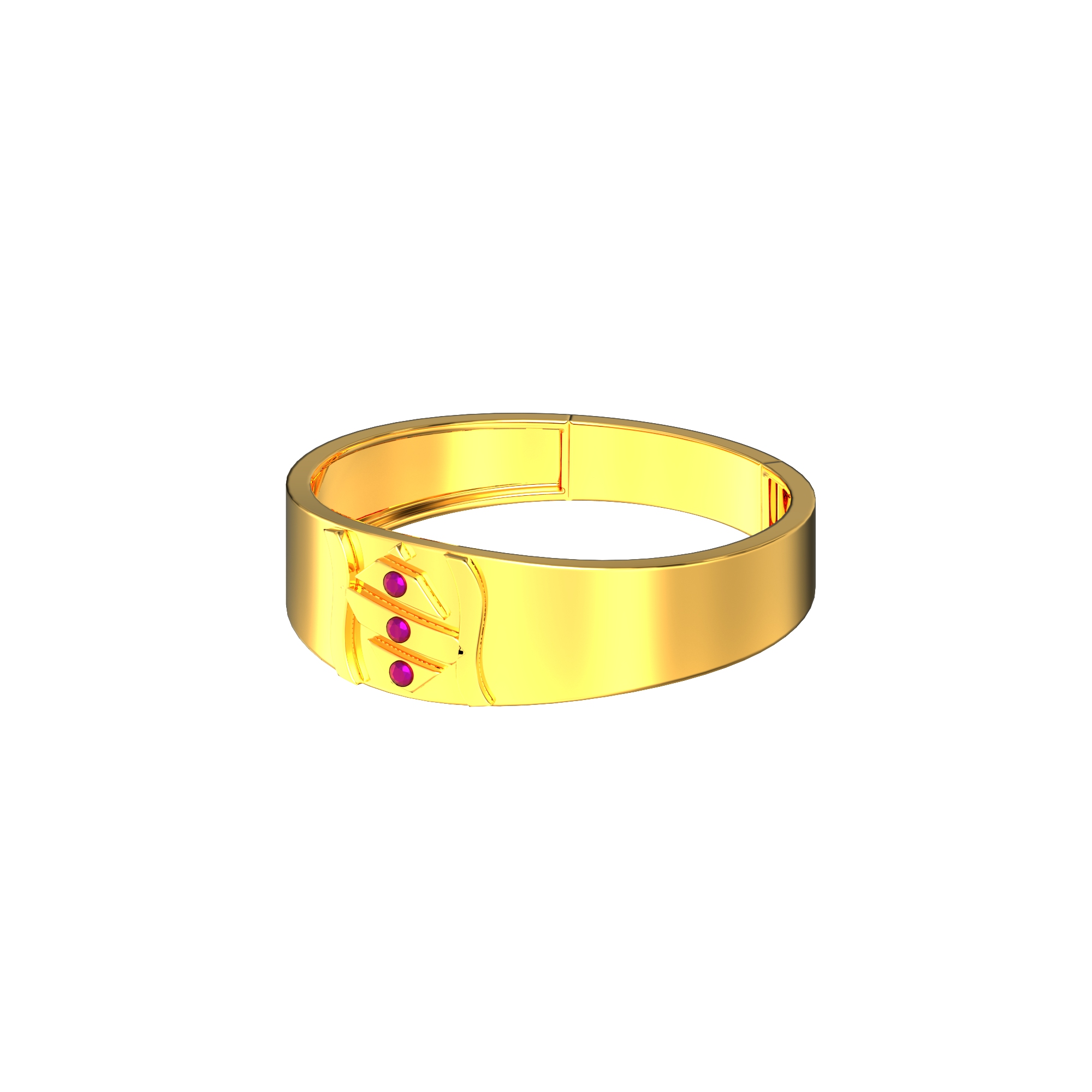 Strip Design Gents Ring with stones chennai
