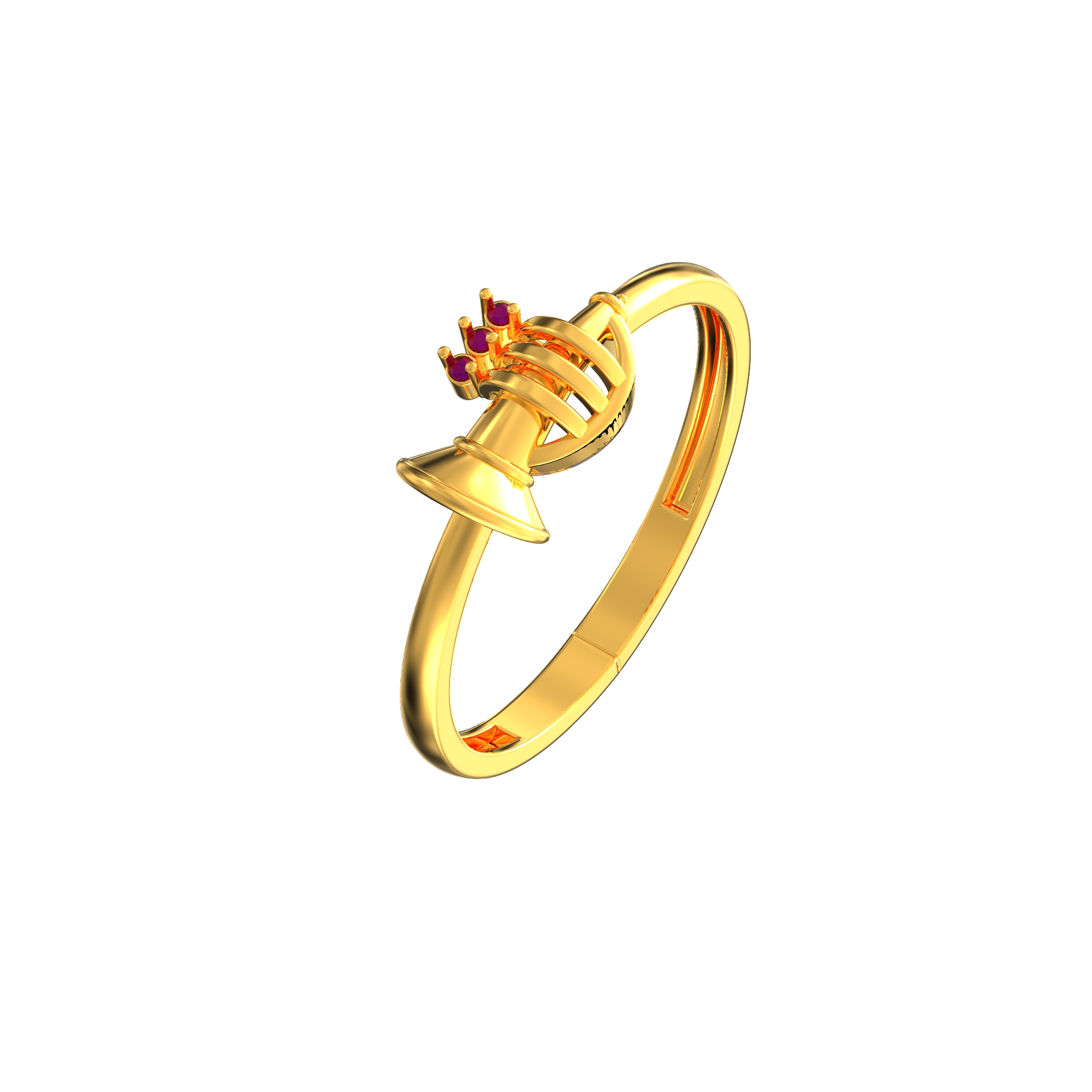 Trumpet Design Gold Ring For Gents