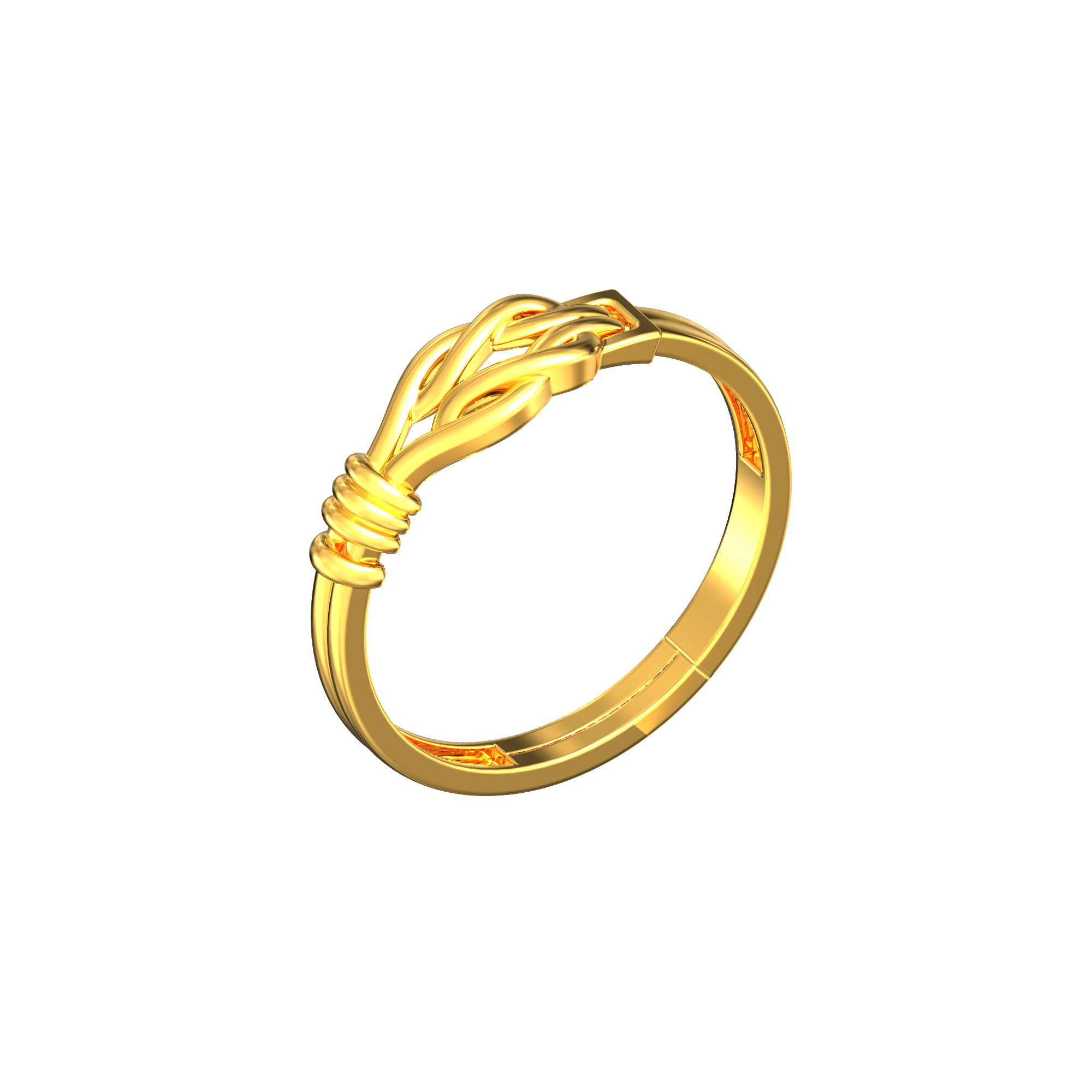 Curve Line Design Gents Gold Ring-02-02