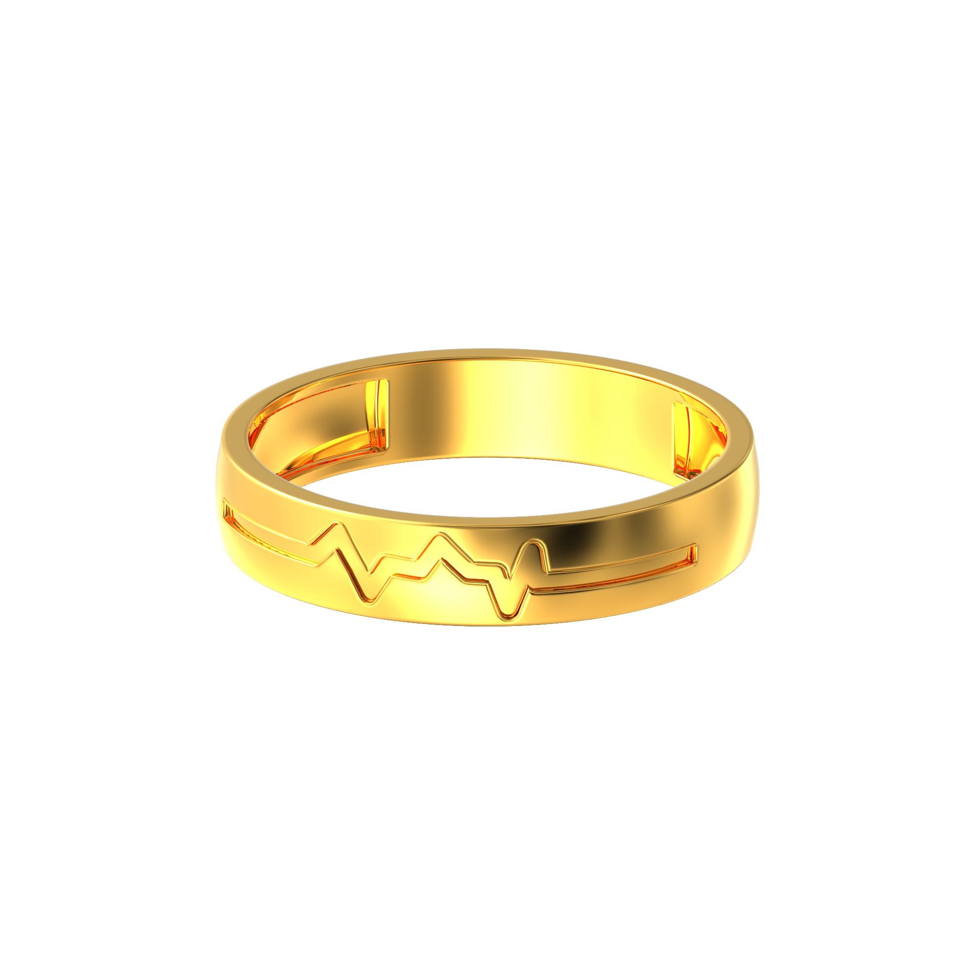 Curve Line Design Gents Gold Ring-02-04
