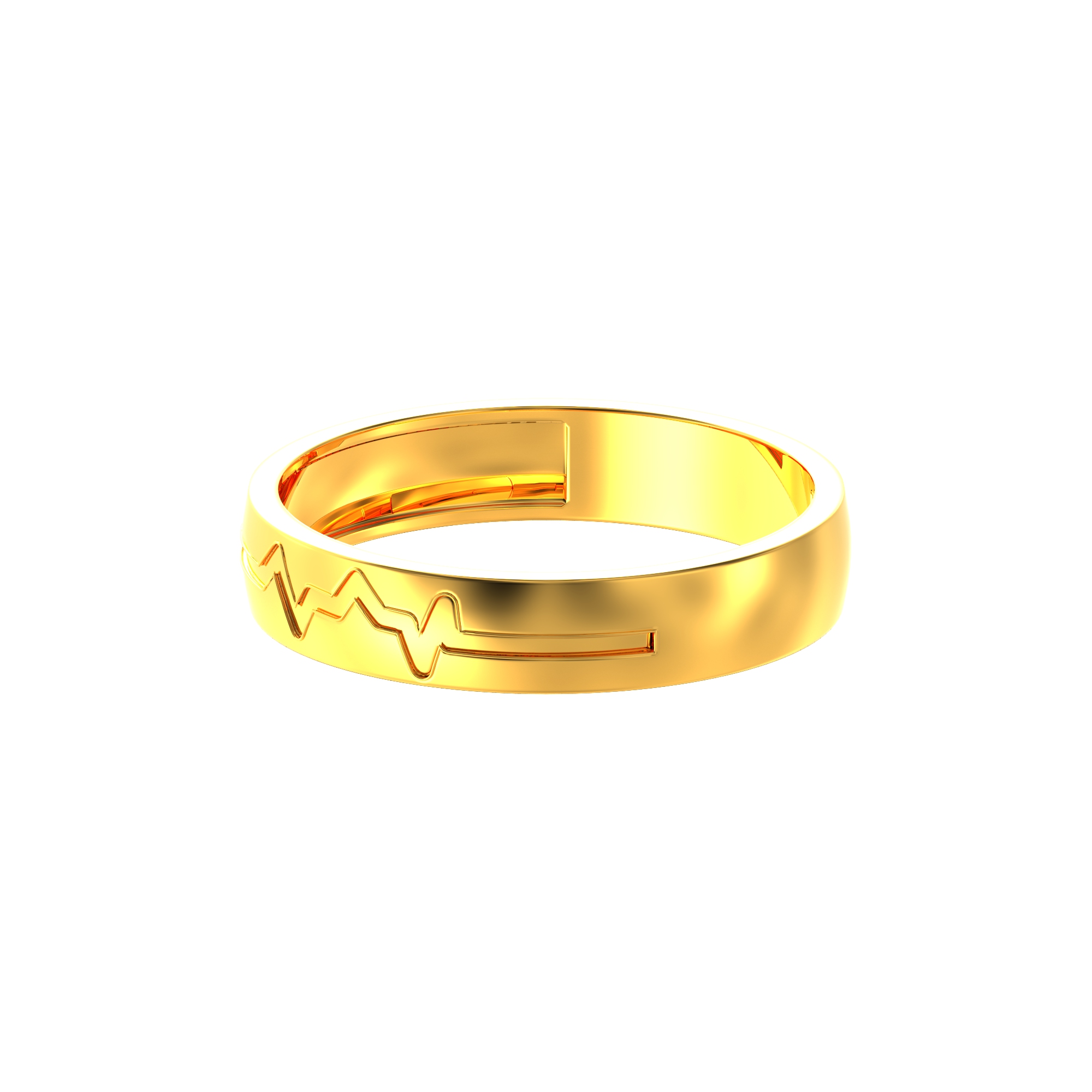Curve Line Design Gents Gold Ring-02-04