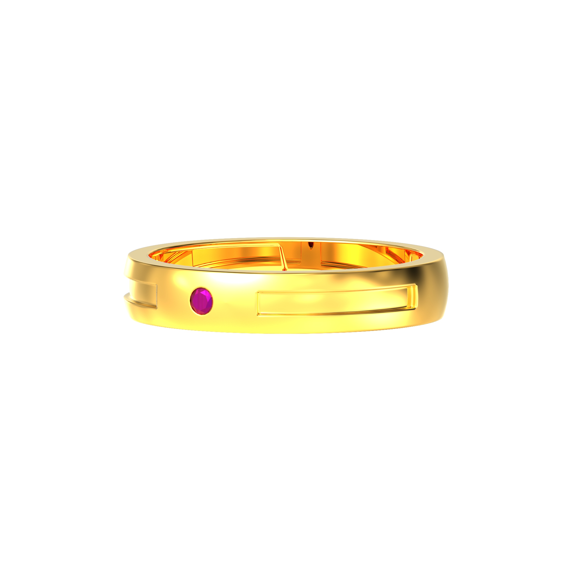 Gents Gold Ring with Geometric Design