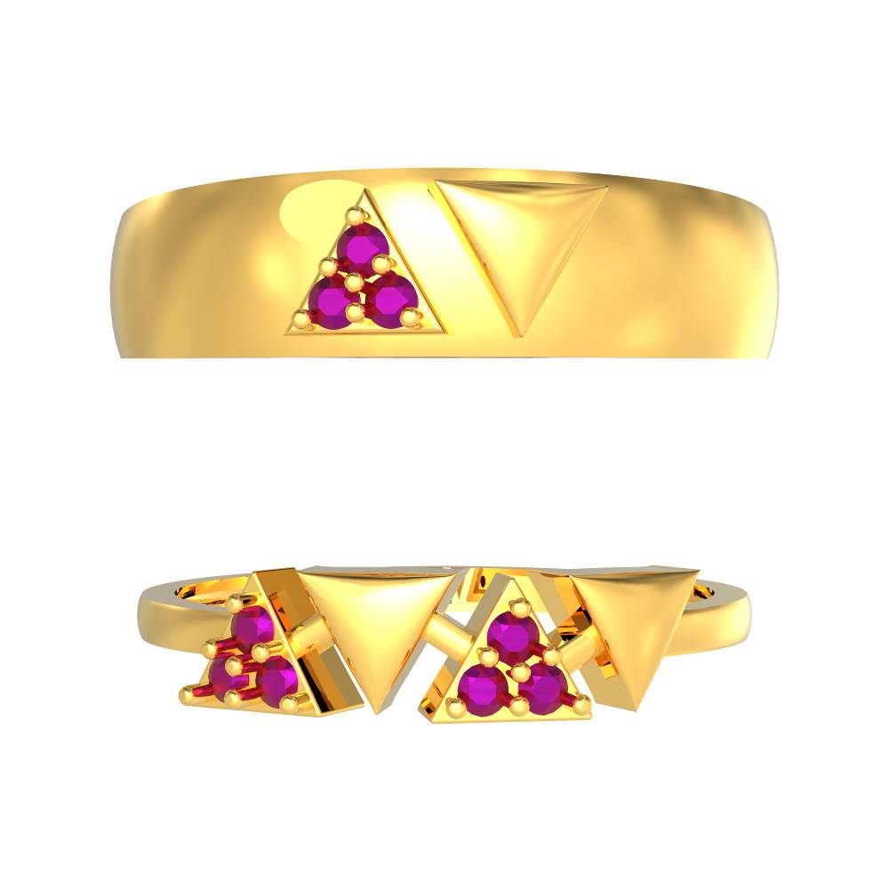 Couple Ring With Triangle Design