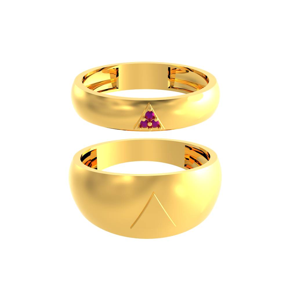 Couple Ring with Circle Stone Design
