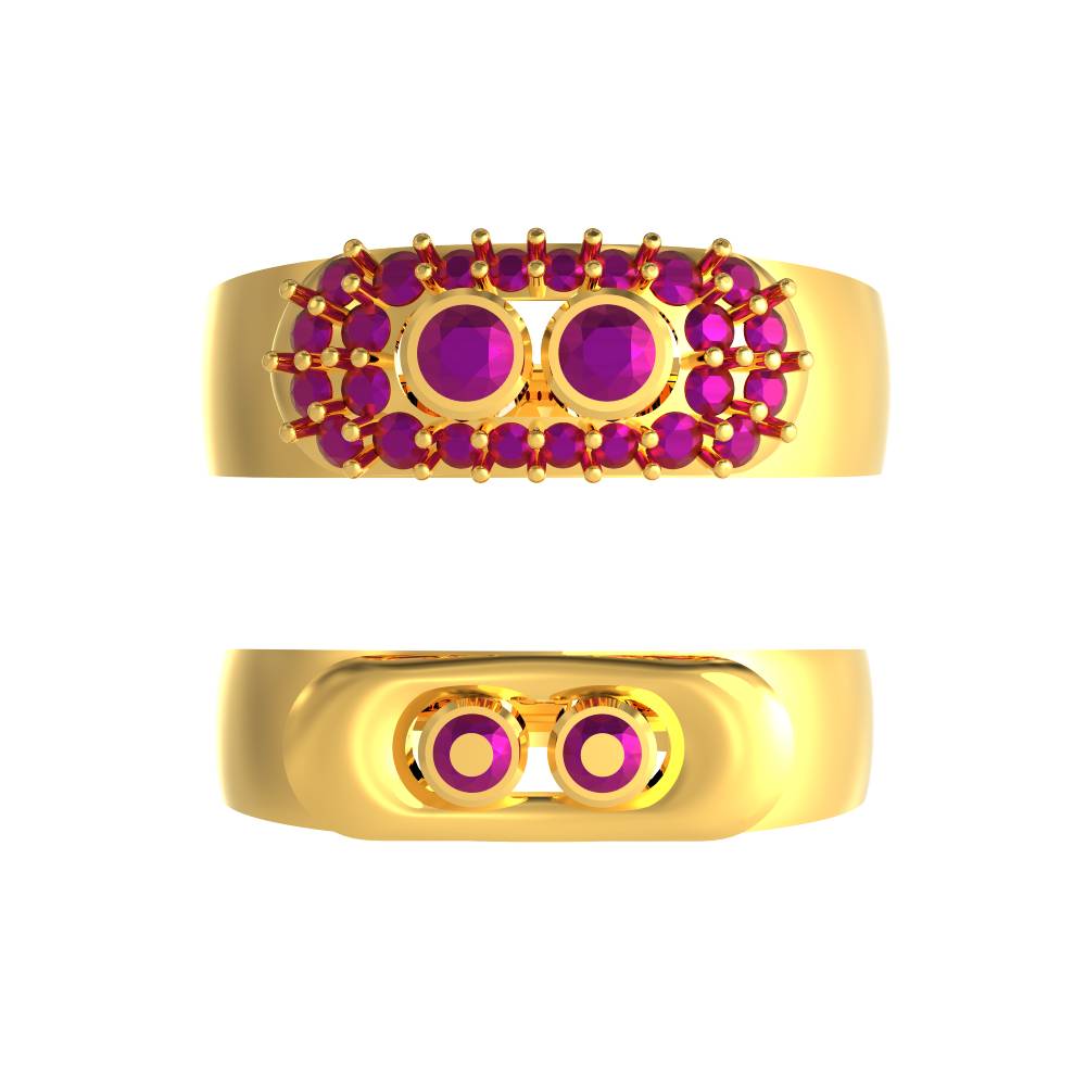Double Stone Couple Ring