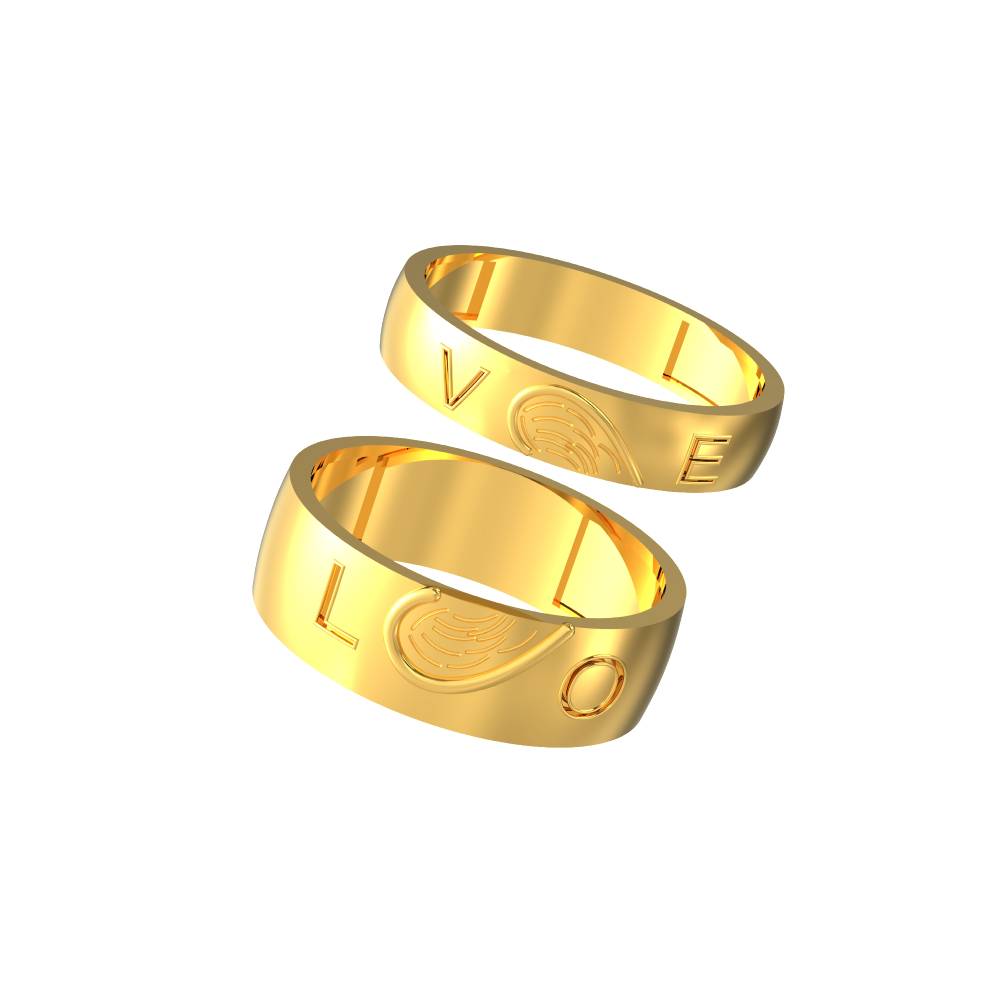 Plain Heart Design Couple Ring
