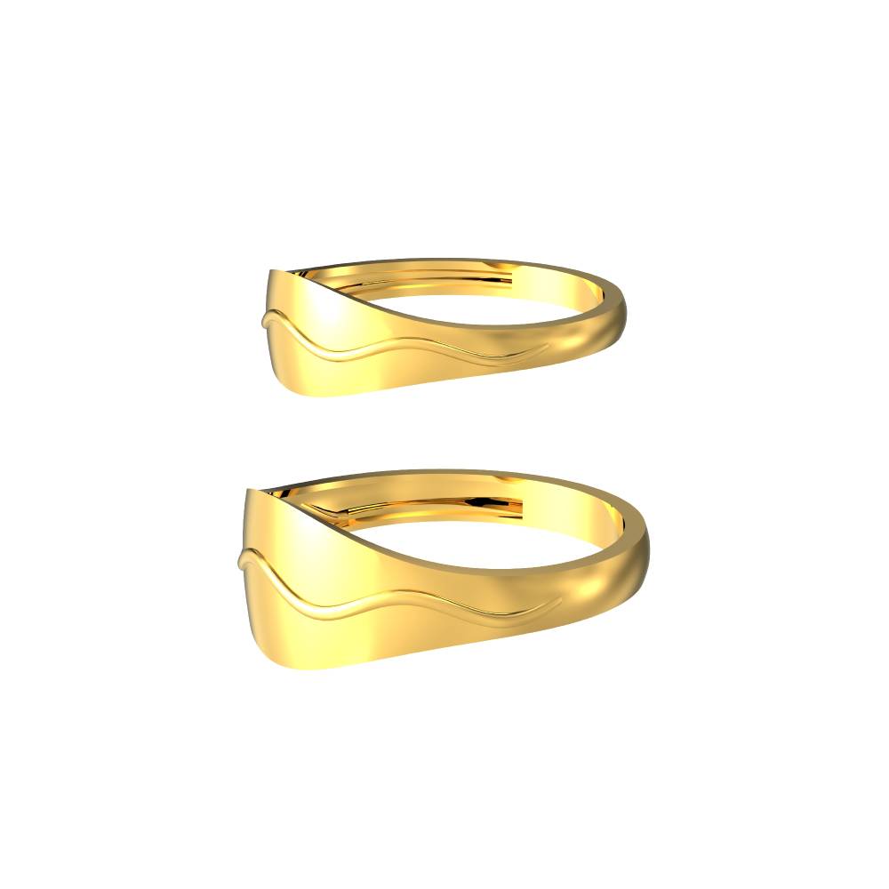 Simple Curve line Design Gold Ring
