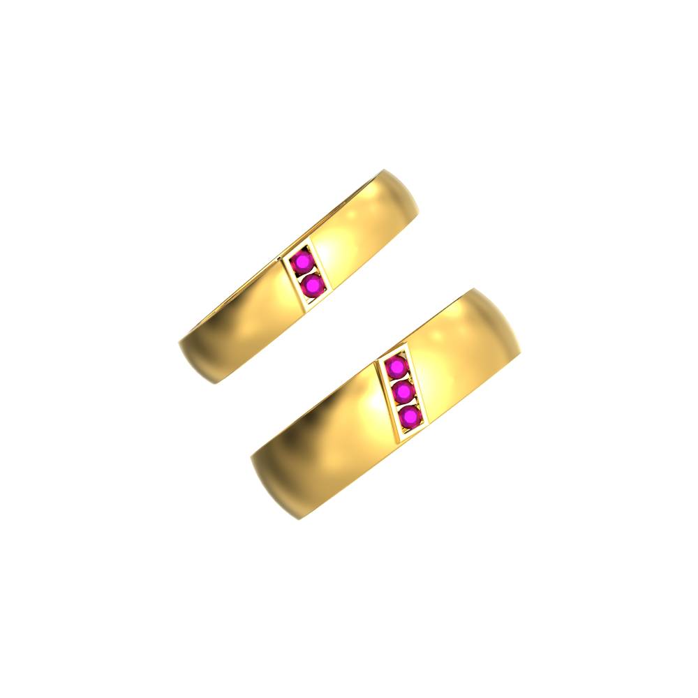 Strip Design Couple Ring