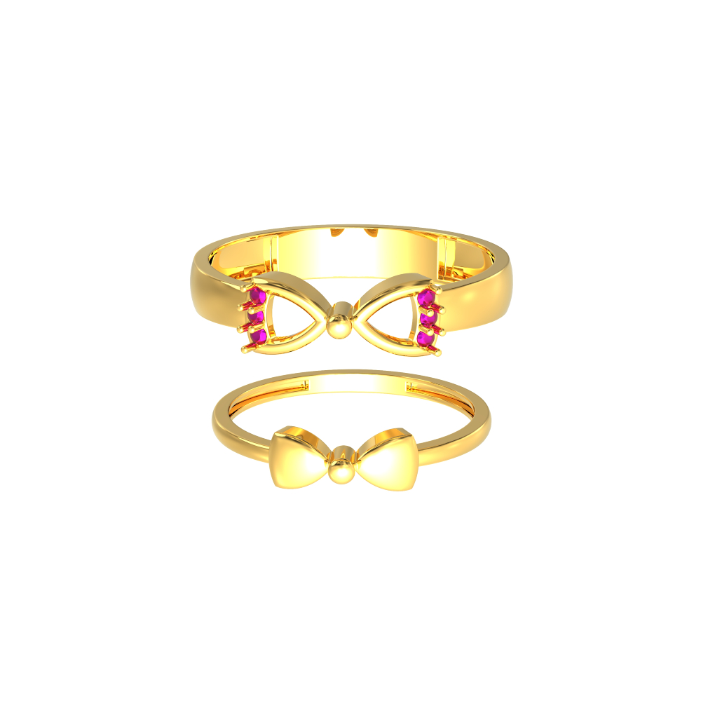Bow Design Couple Ring