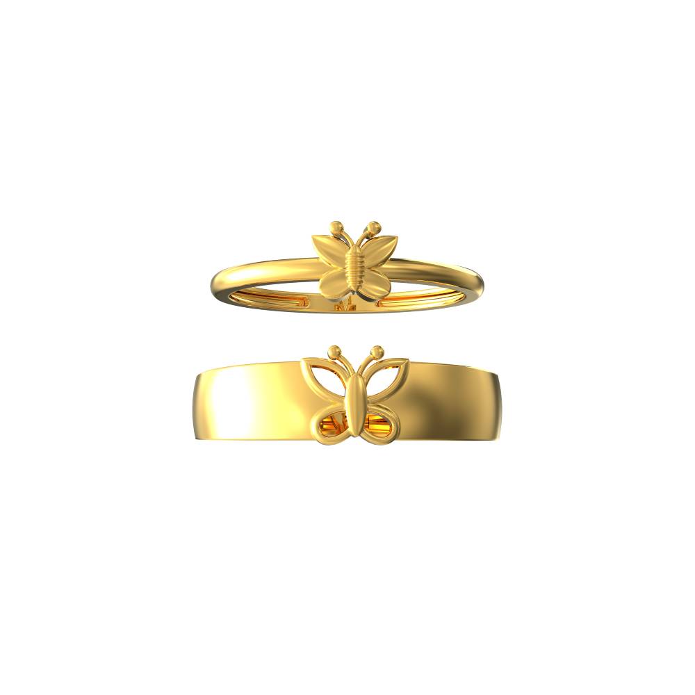 Cute Butterfly Design Couple Ring