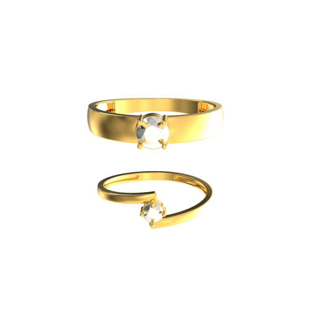 Cute-Round-Small-Stone-Couple-Ring