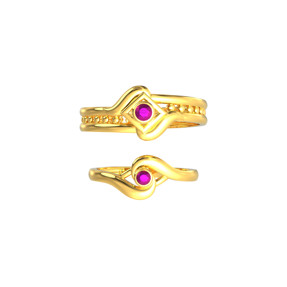 Divine Violet Stone Couple Ring