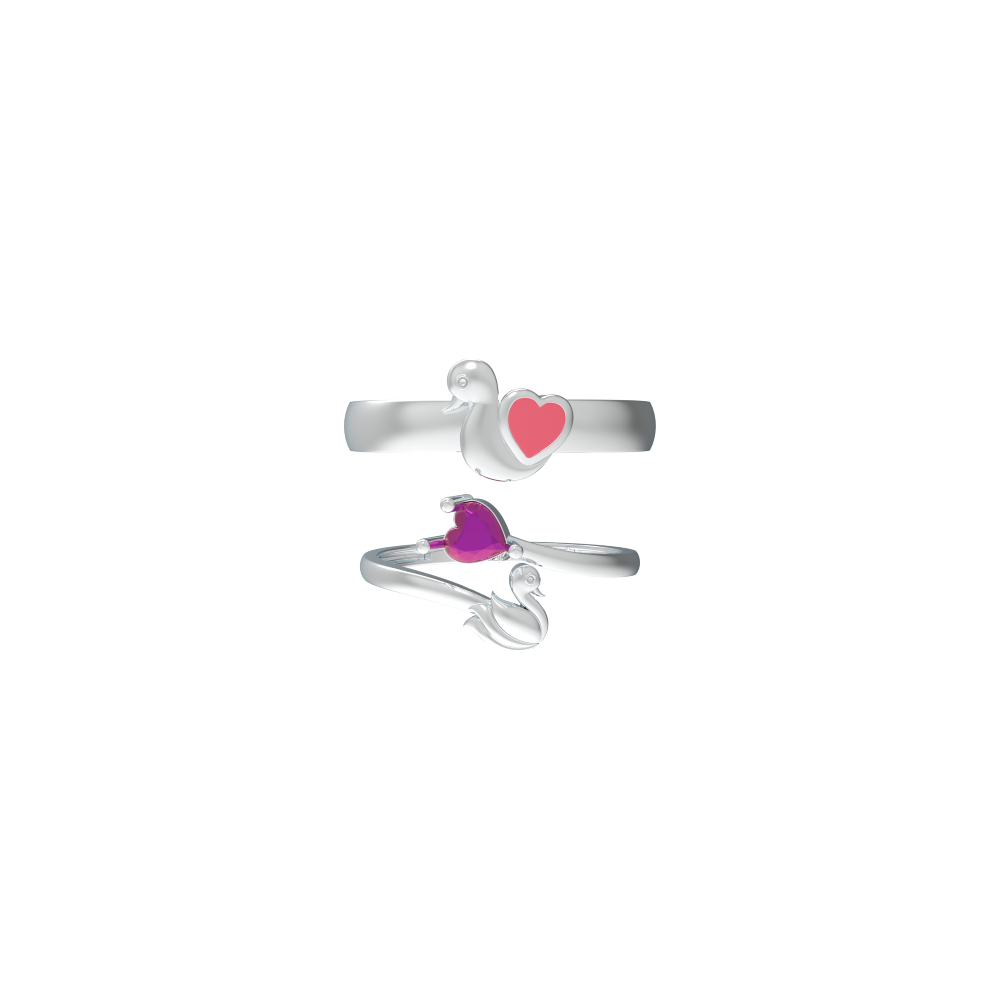 Couple Ring With Duck Shape