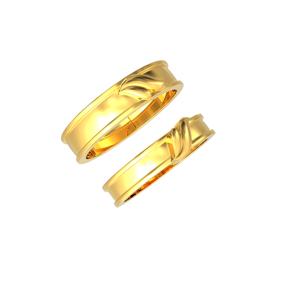 Duo Leaf Design Couple Ring