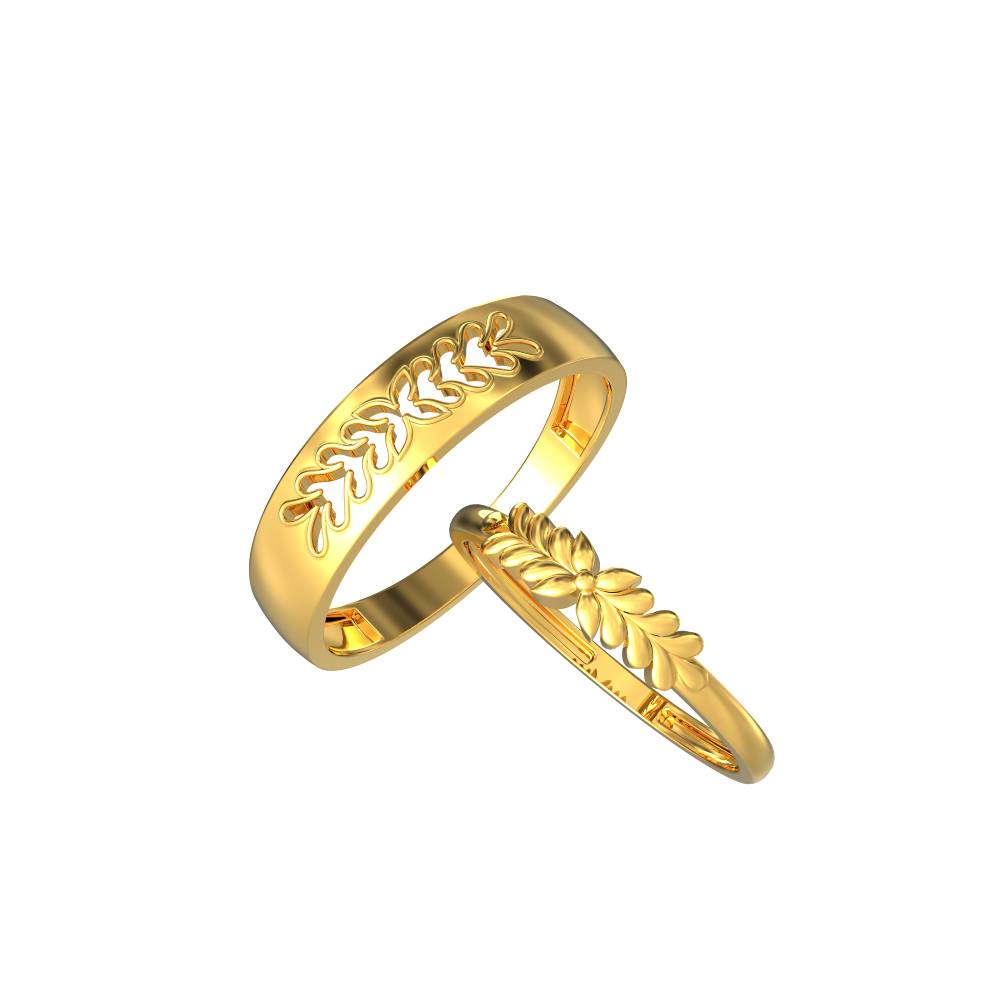 Echoes Of Emotion Voice Wave Gold Couple Rings-saigonsouth.com.vn