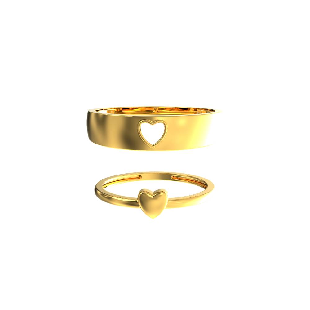 Little Heart Gold Couple Ring