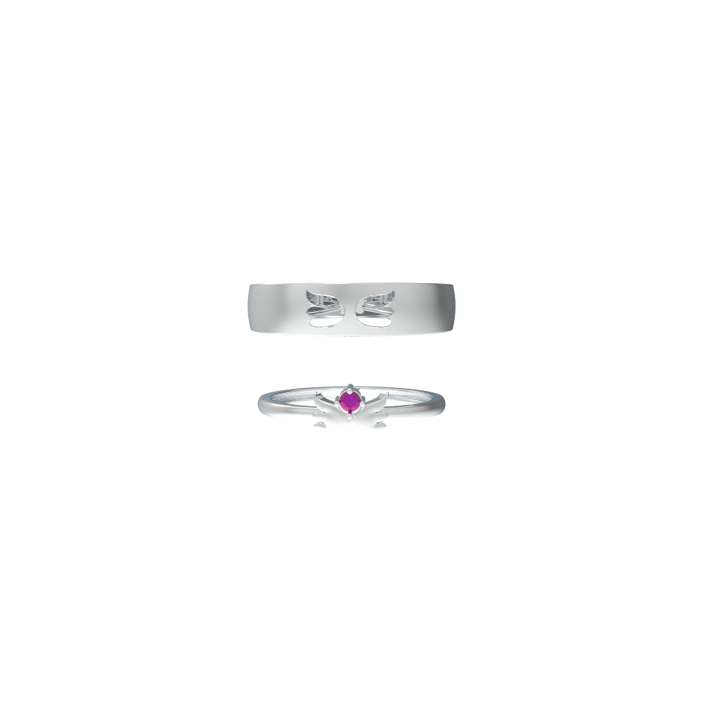 Couple Ring With Butterfly Design