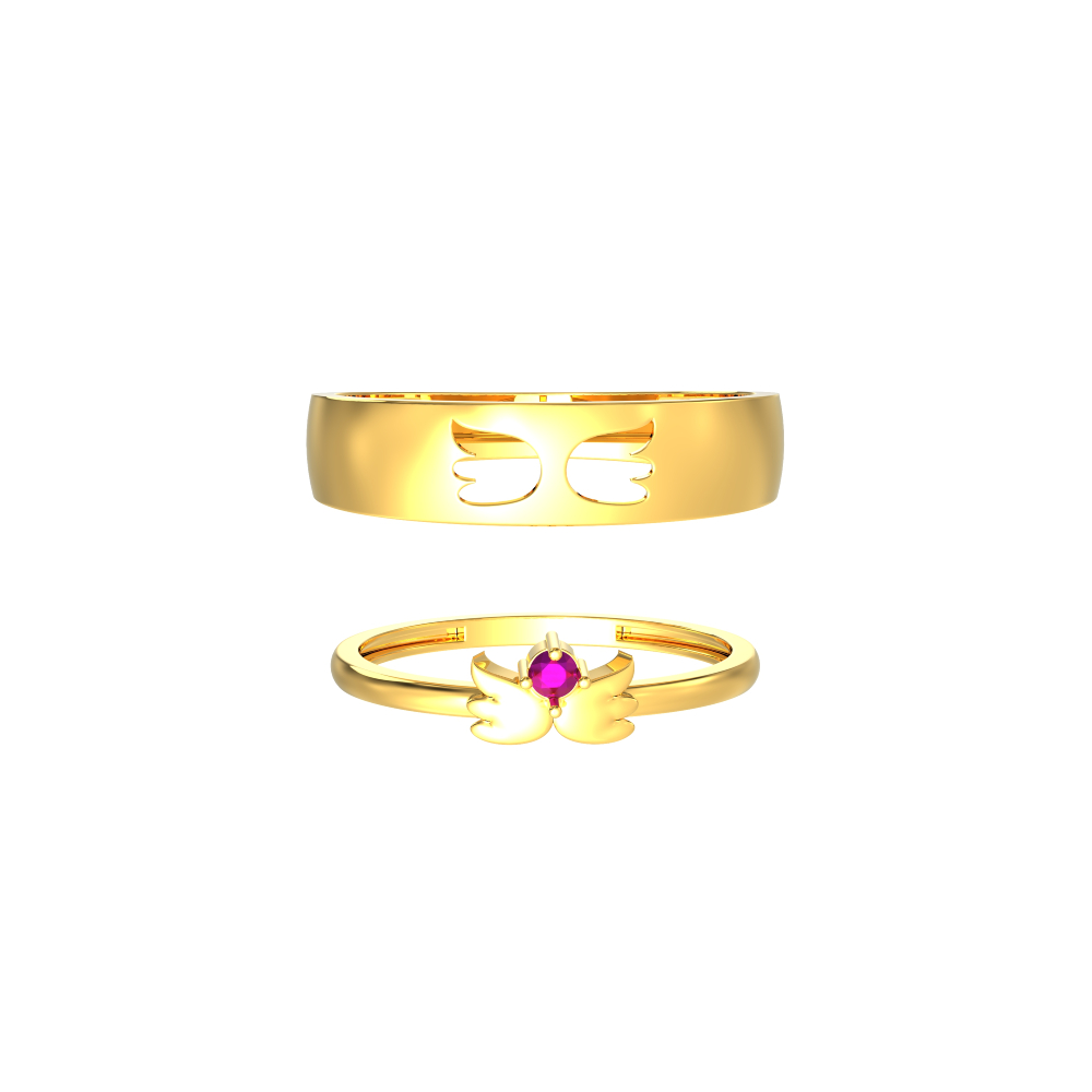 Hollow Butterfly Design Couple Ring