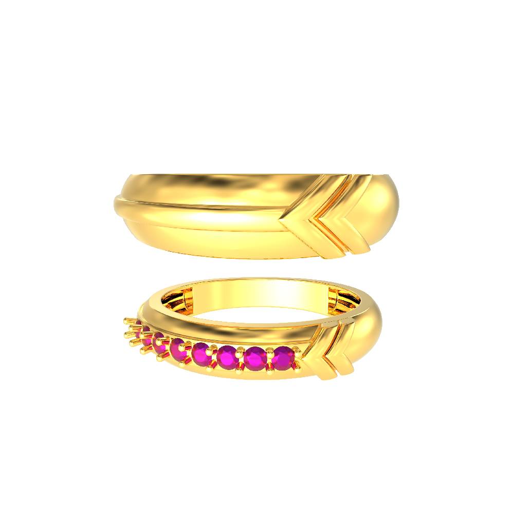 Arrow-Design-Gold-Couple-Ring
