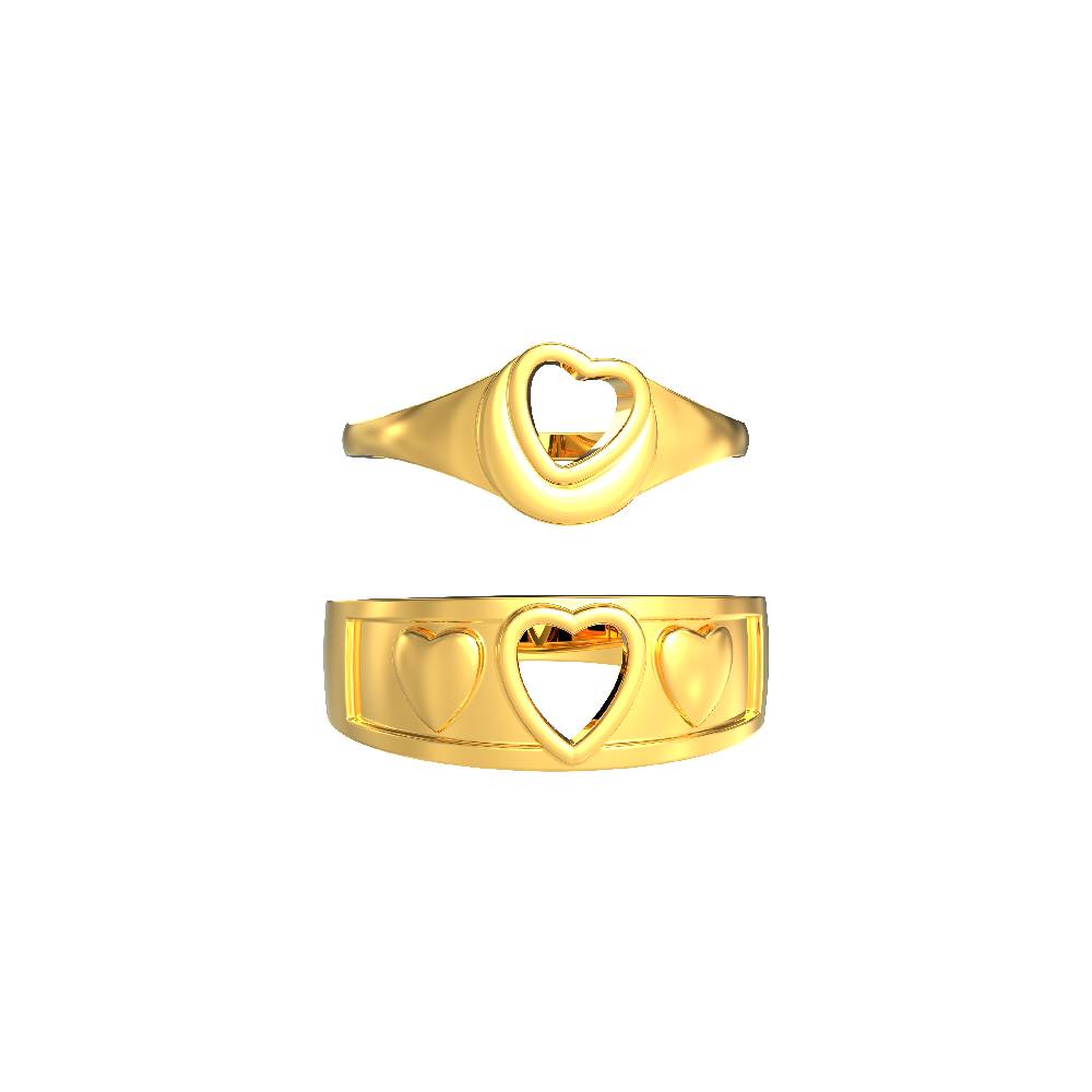 Hollow Heart symbol couple Ring