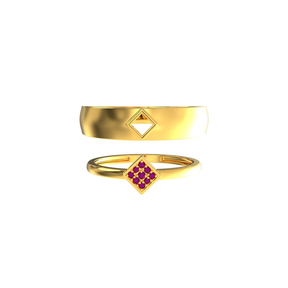 Square With Stone Gold Ring