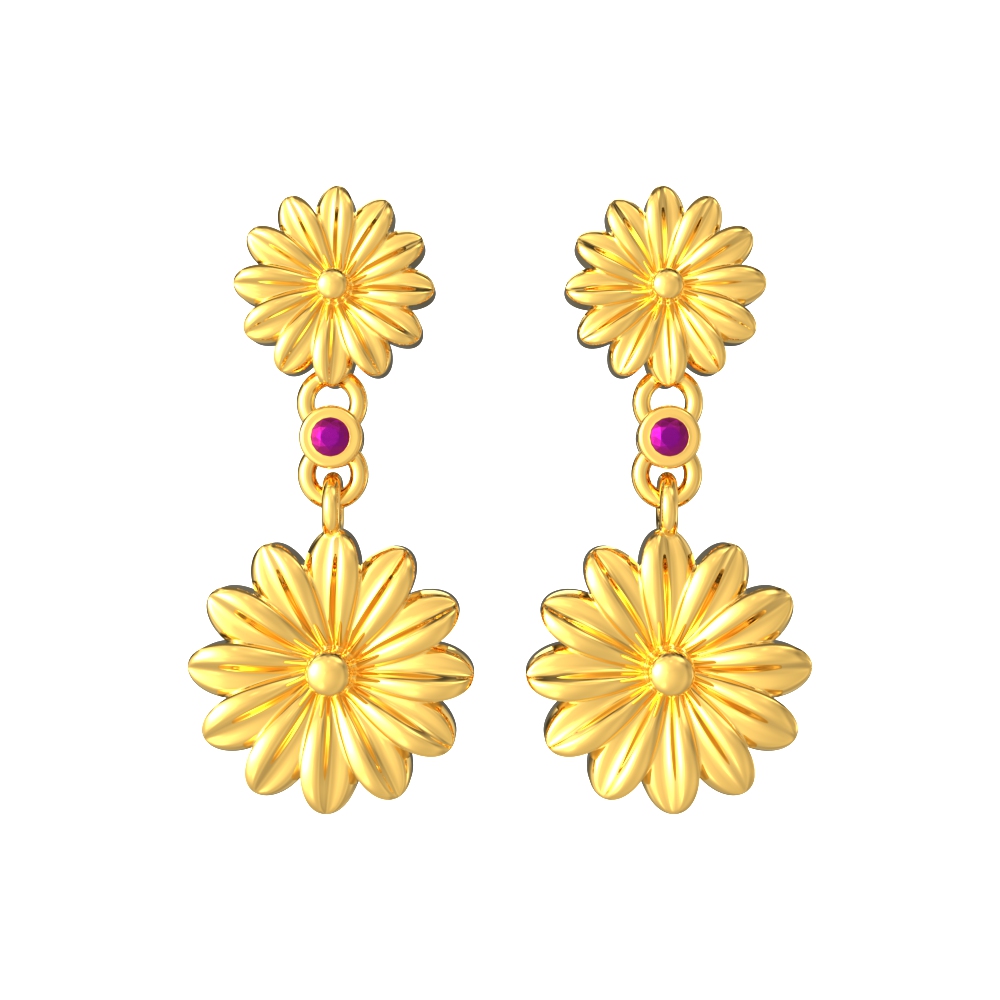 Flower Design Ruby Stud Earrings 2.47 ctw. – JB Star